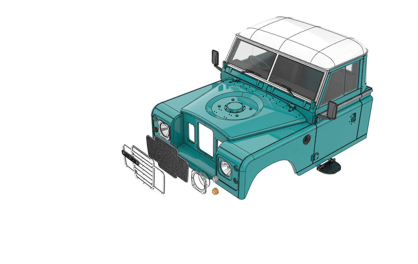 LAND ROVER SERIES 3 HIGH CAPACITY FOR 1 to 10 RC CHASSIS 3D print model_11