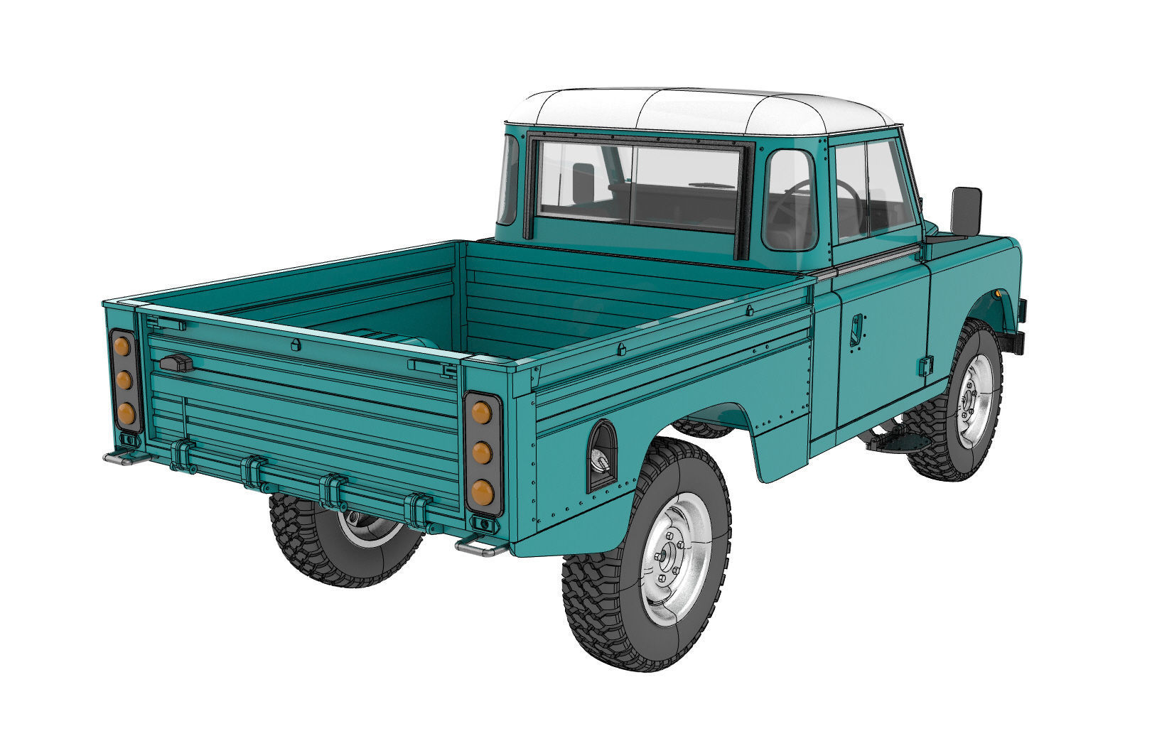 LAND ROVER SERIES 3 HIGH CAPACITY FOR 1 to 10 RC CHASSIS 3D print model_1