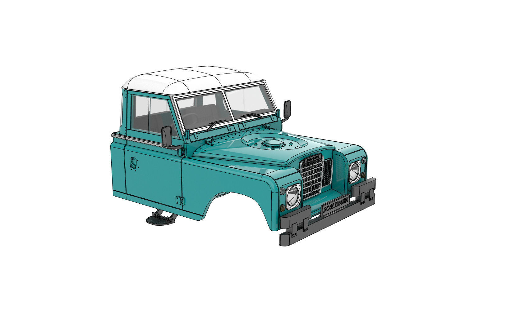 LAND ROVER SERIES 3 HIGH CAPACITY FOR 1 to 10 RC CHASSIS 3D print model_3