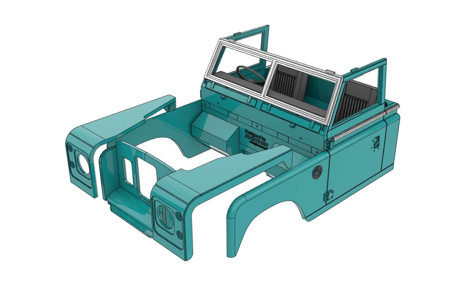 LAND ROVER SERIES 3 HIGH CAPACITY FOR 1 to 10 RC CHASSIS 3D print model_8
