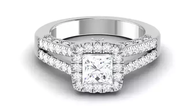 Solitaire Engagement Wedding Ring Princess Bridal Ring