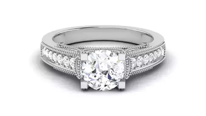 Solitaire Engagement Wedding Ring Princess Stone Bridal Ring