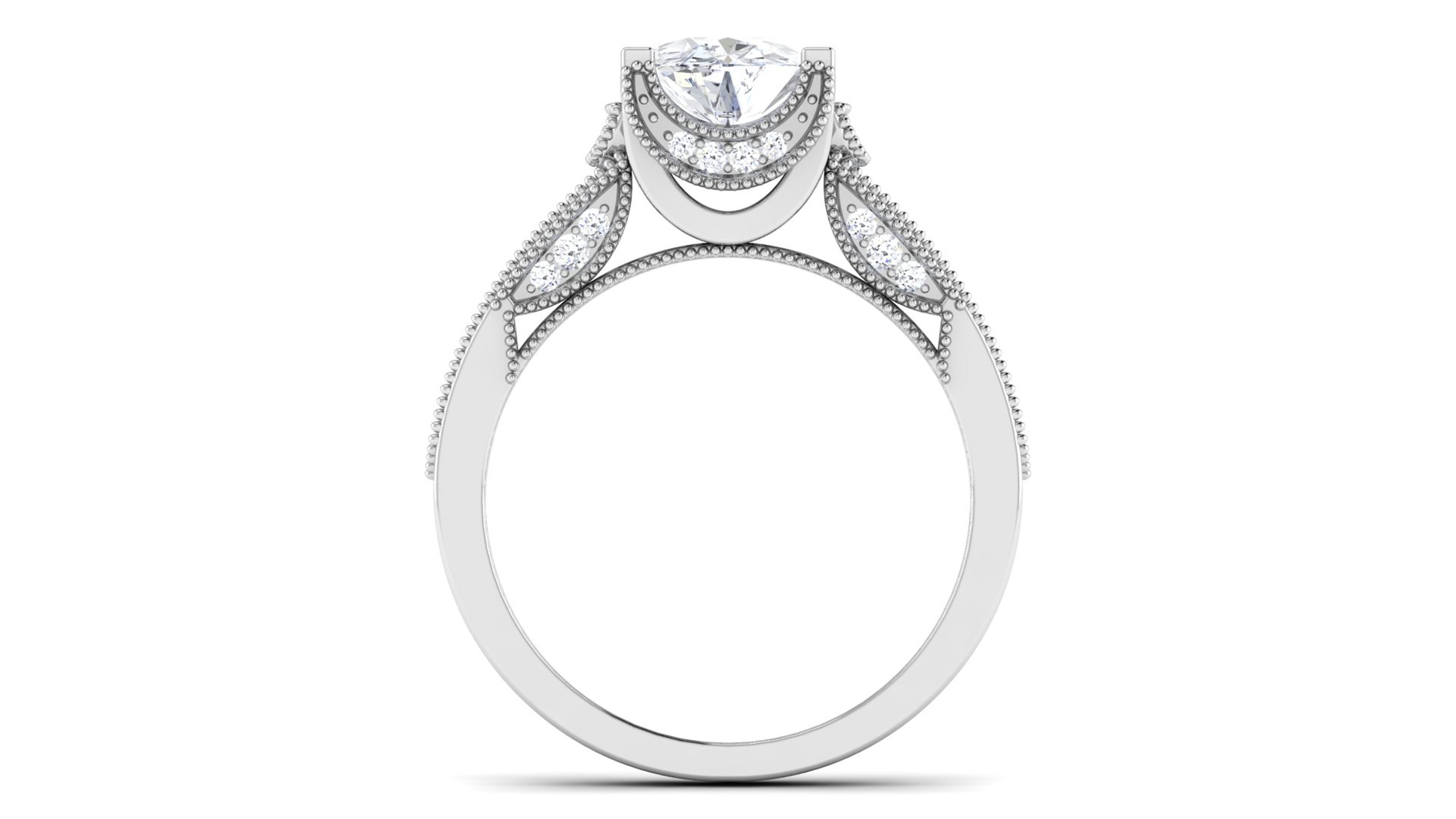 Solitaire Engagement Wedding Ring Princess Stone Bridal Ring 3D print model_1