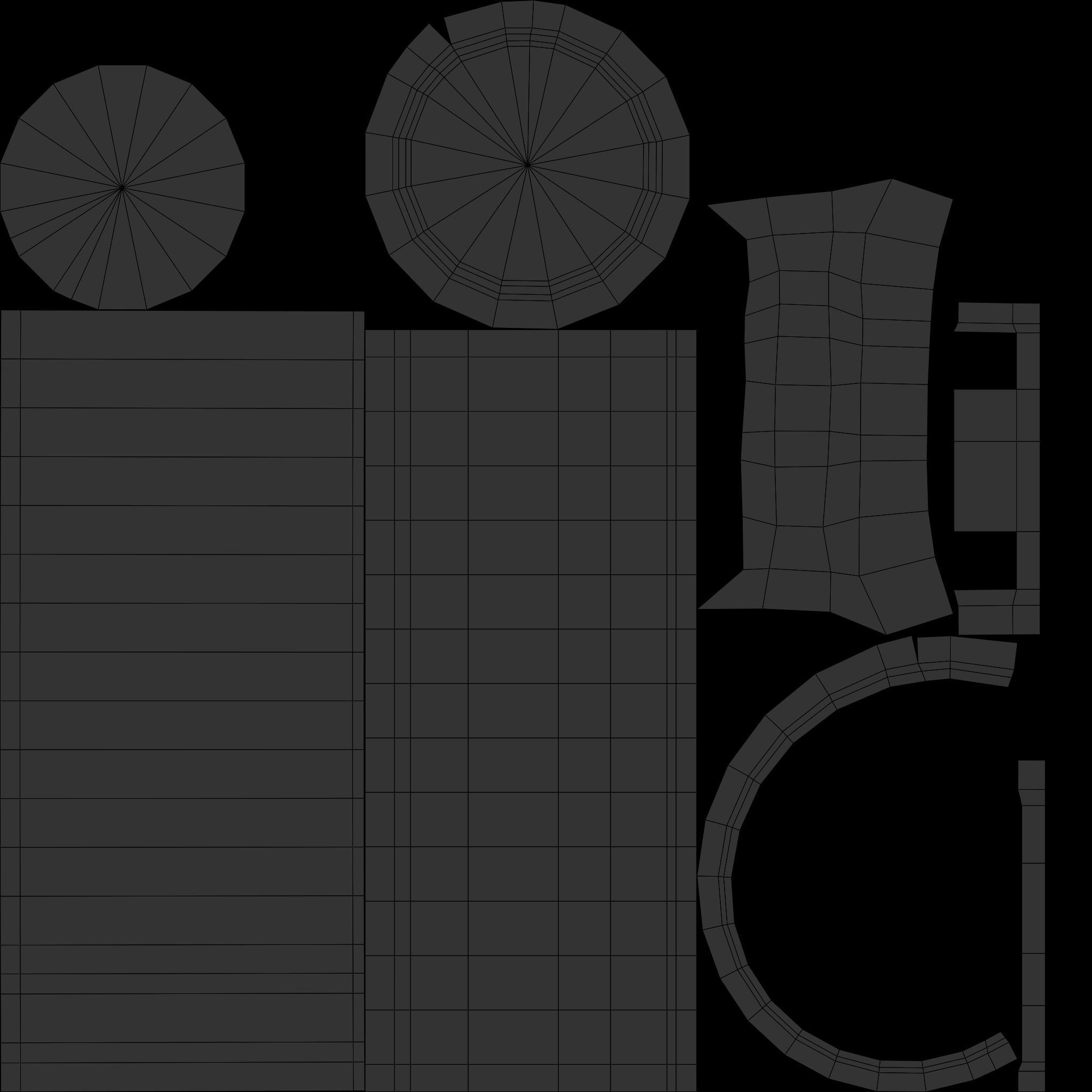 Cup set mug with geometric pattern 3D model_6