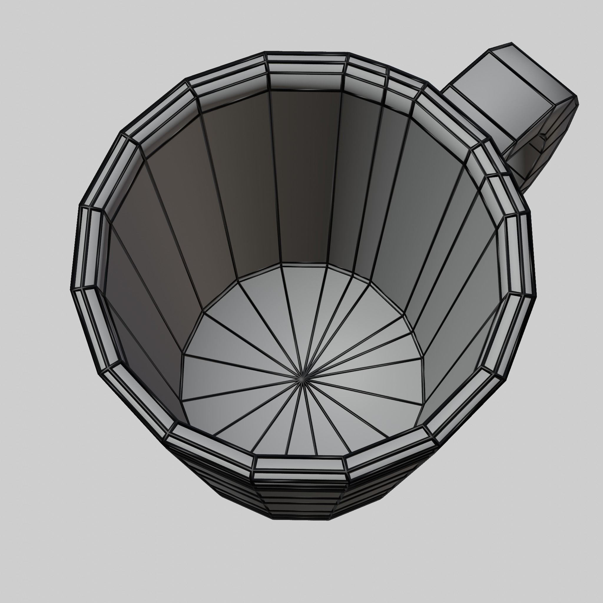 Cup set mug with geometric pattern 3D model_4