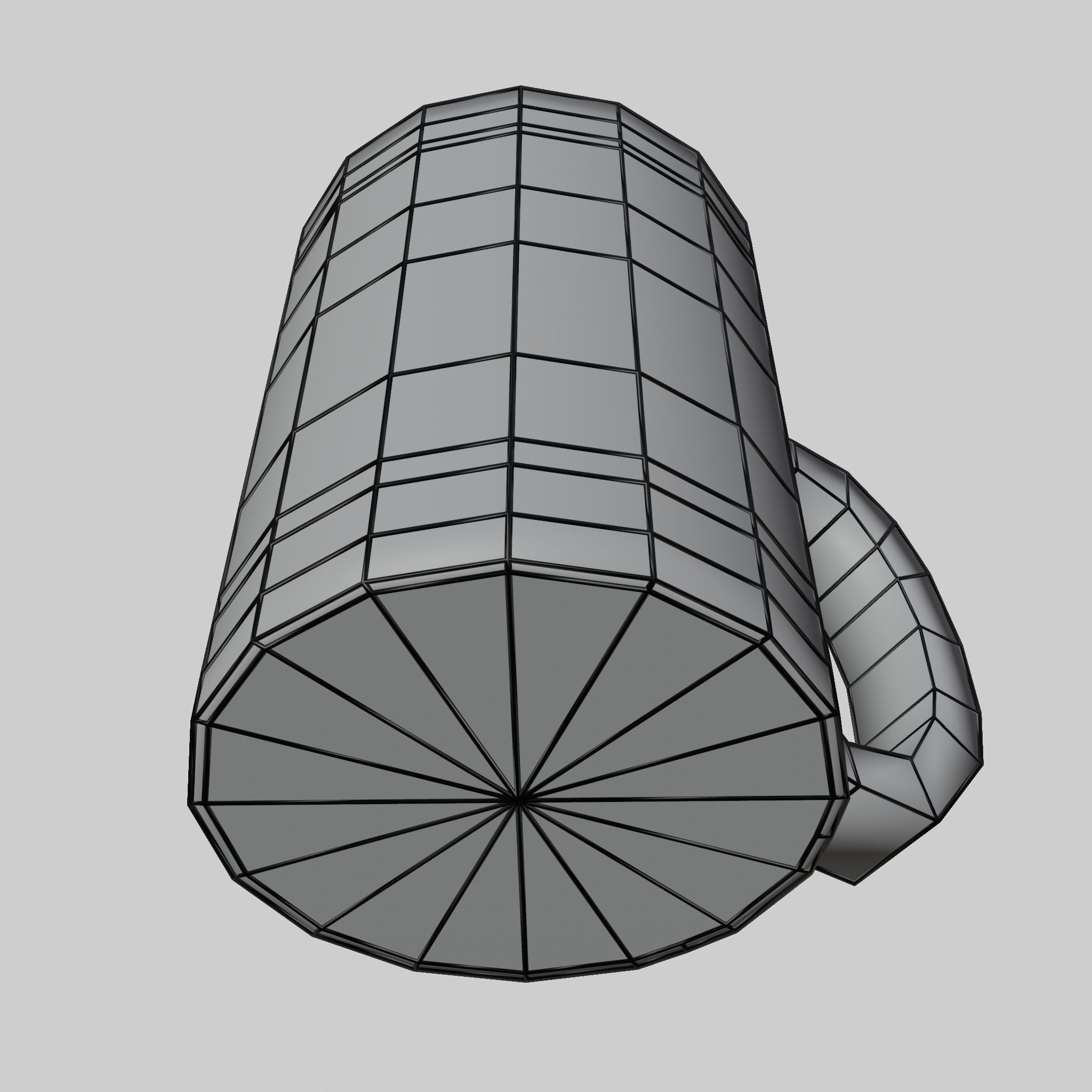 Cup set mug with geometric pattern 3D model_5