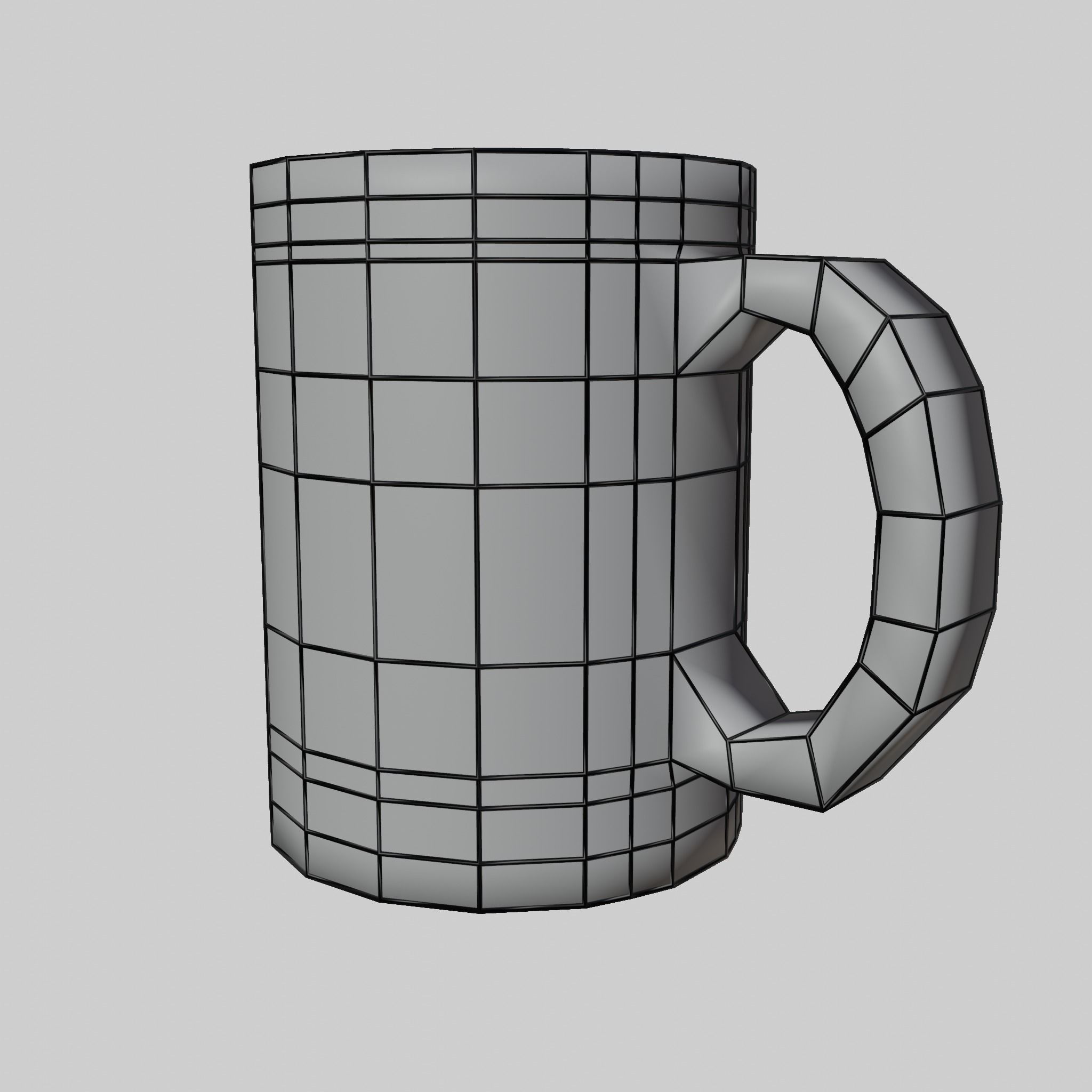 Cup set mug with geometric pattern 3D model_3