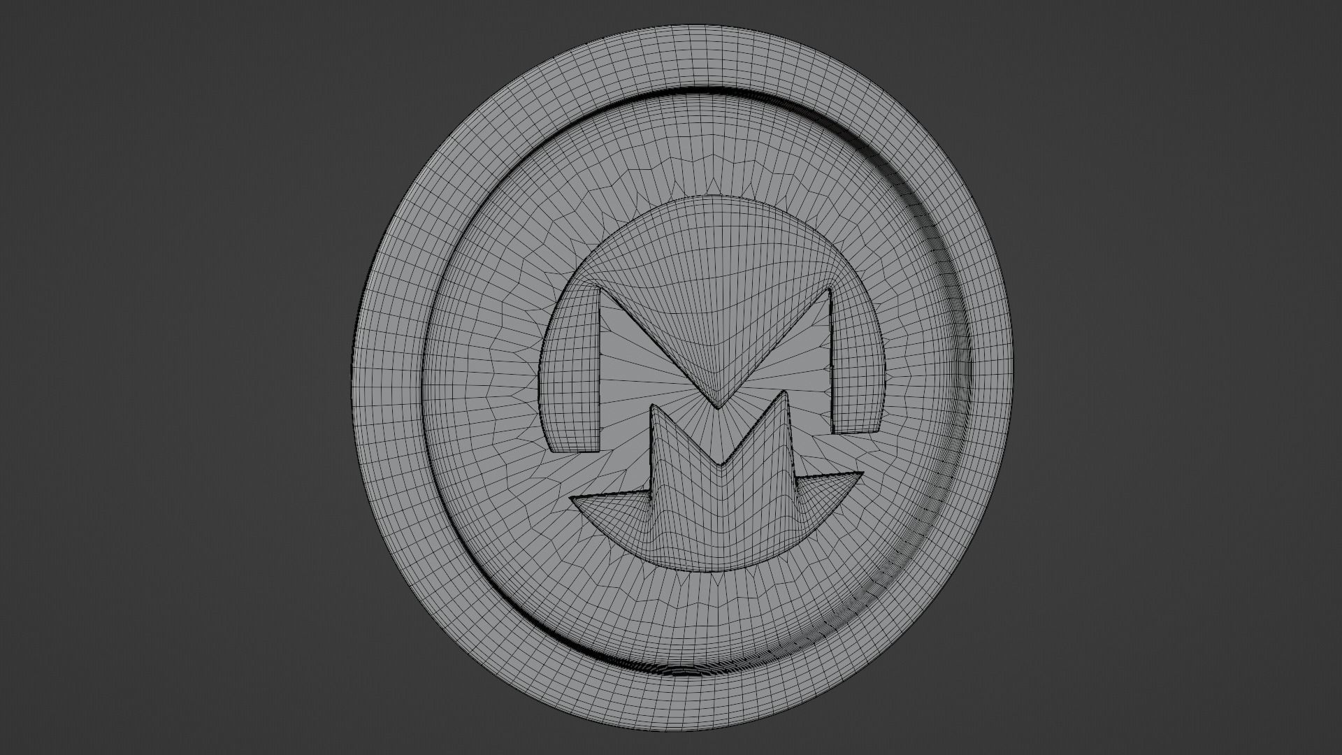 Monero Coin Low-poly 3D model_5