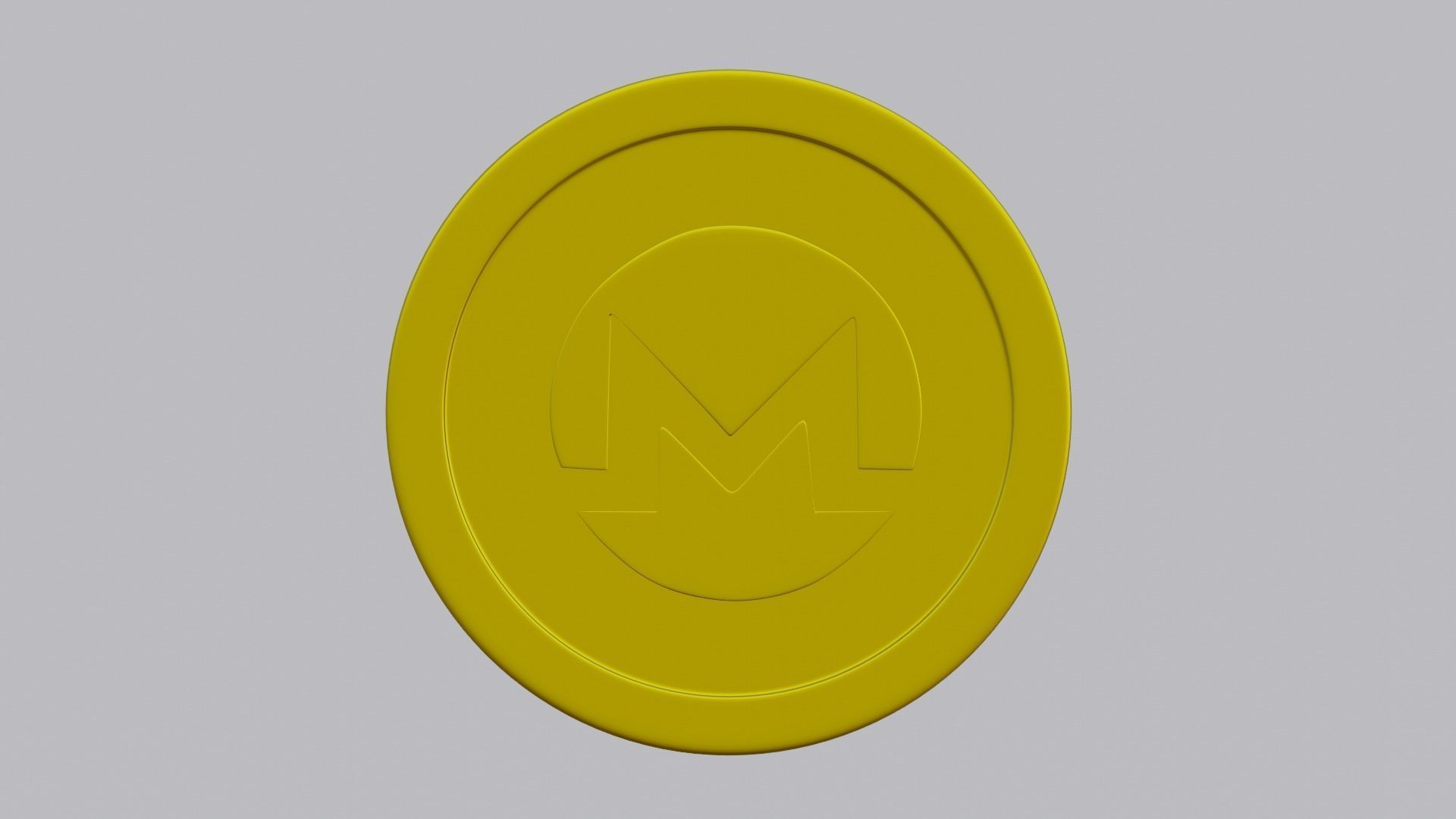 Monero Coin Low-poly 3D model_1