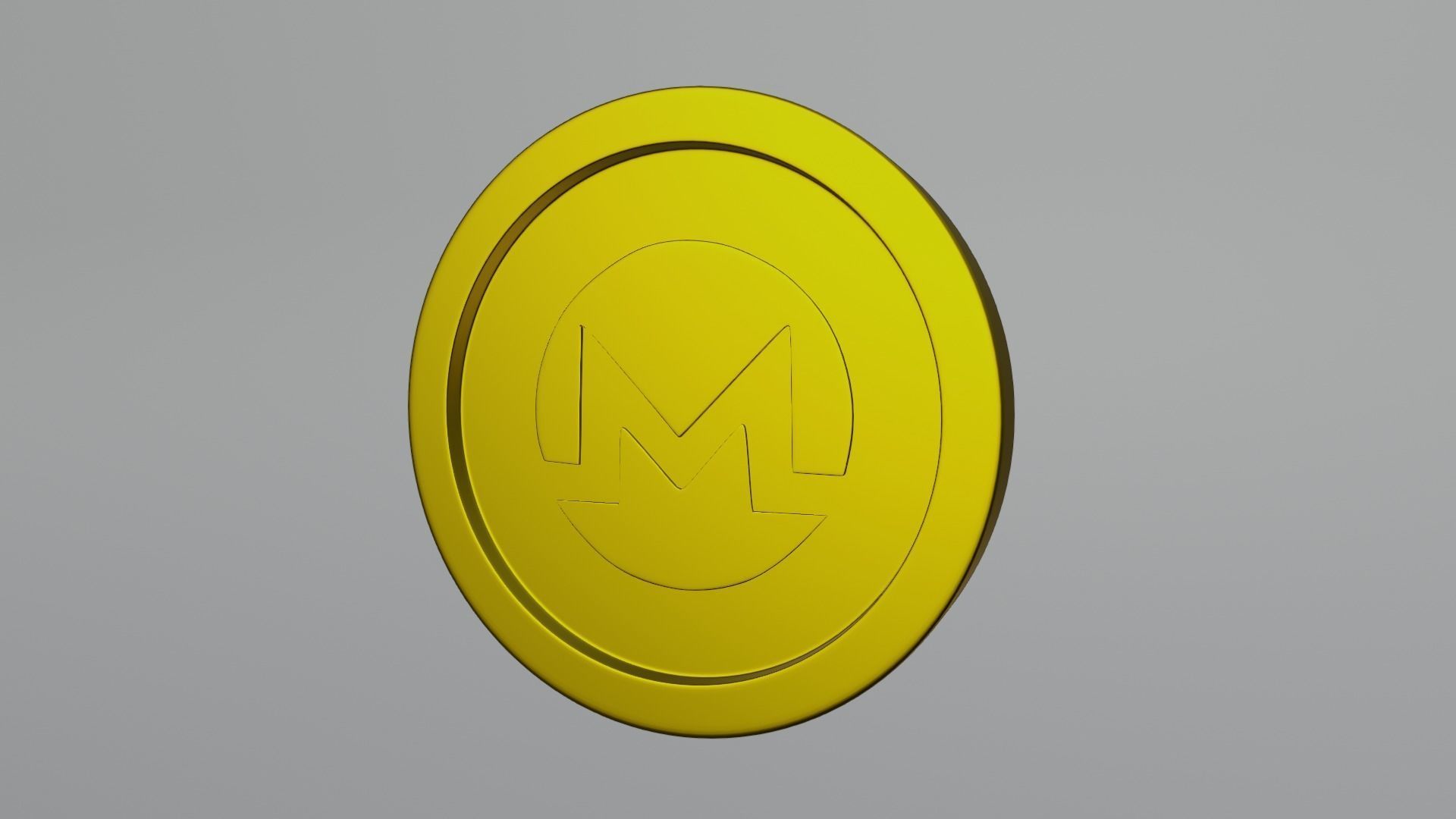 Monero Coin Low-poly 3D model_10