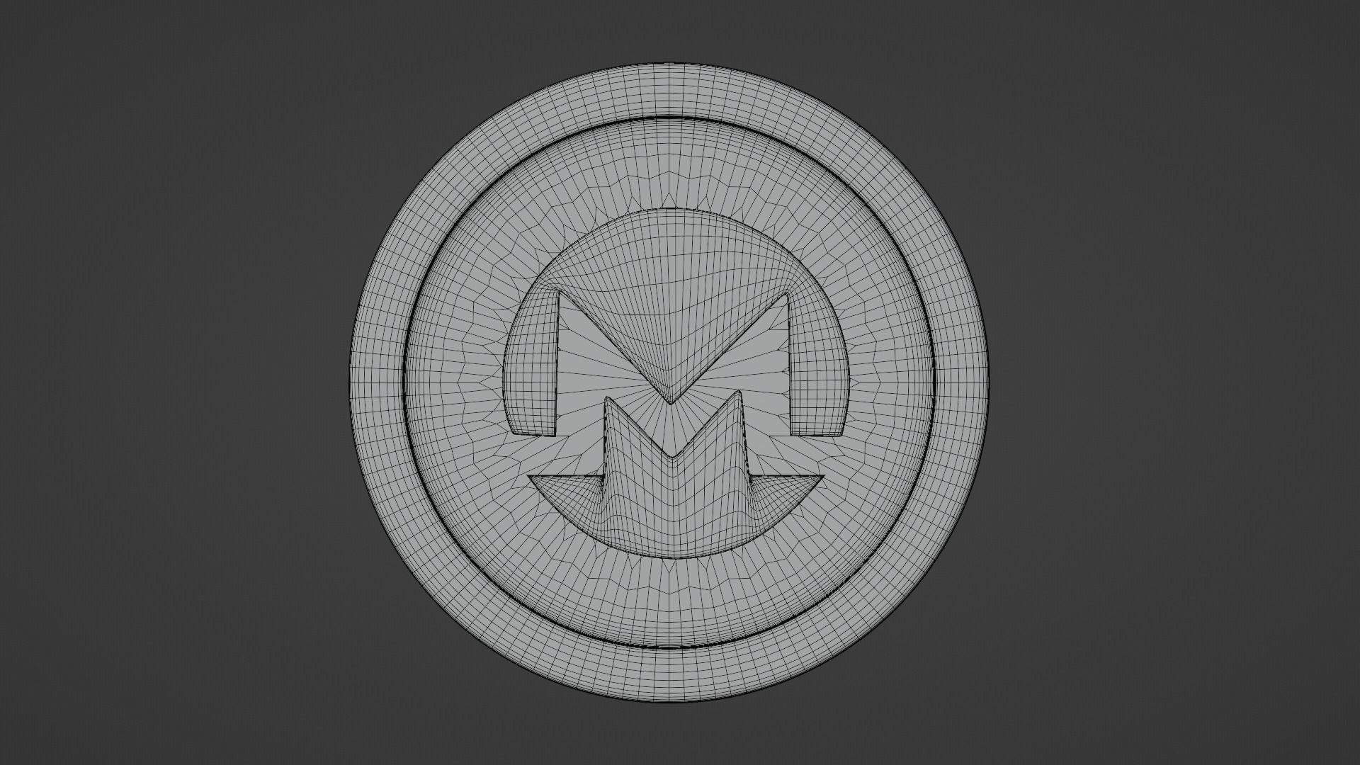 Monero Coin Low-poly 3D model_7
