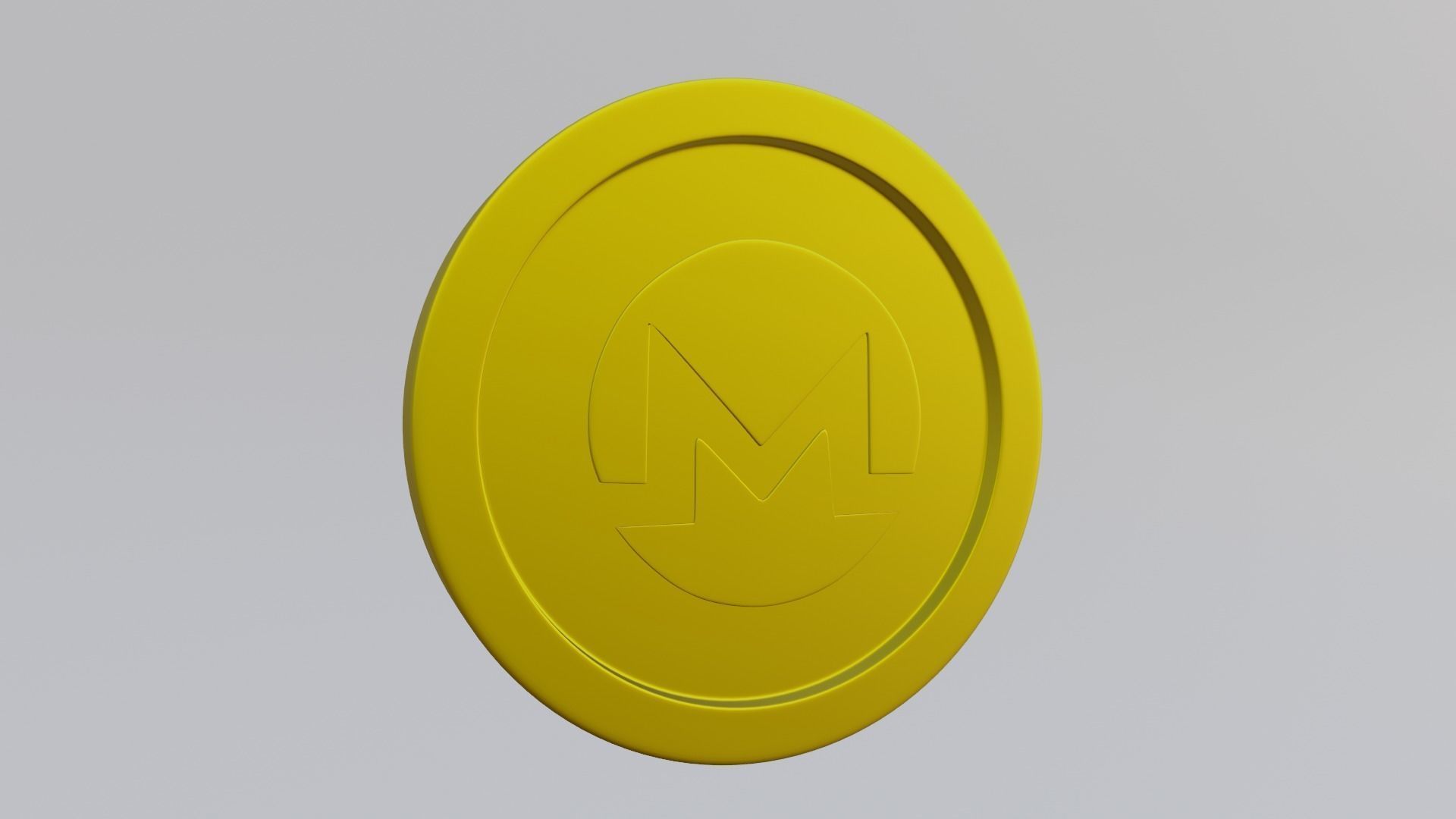 Monero Coin Low-poly 3D model_8