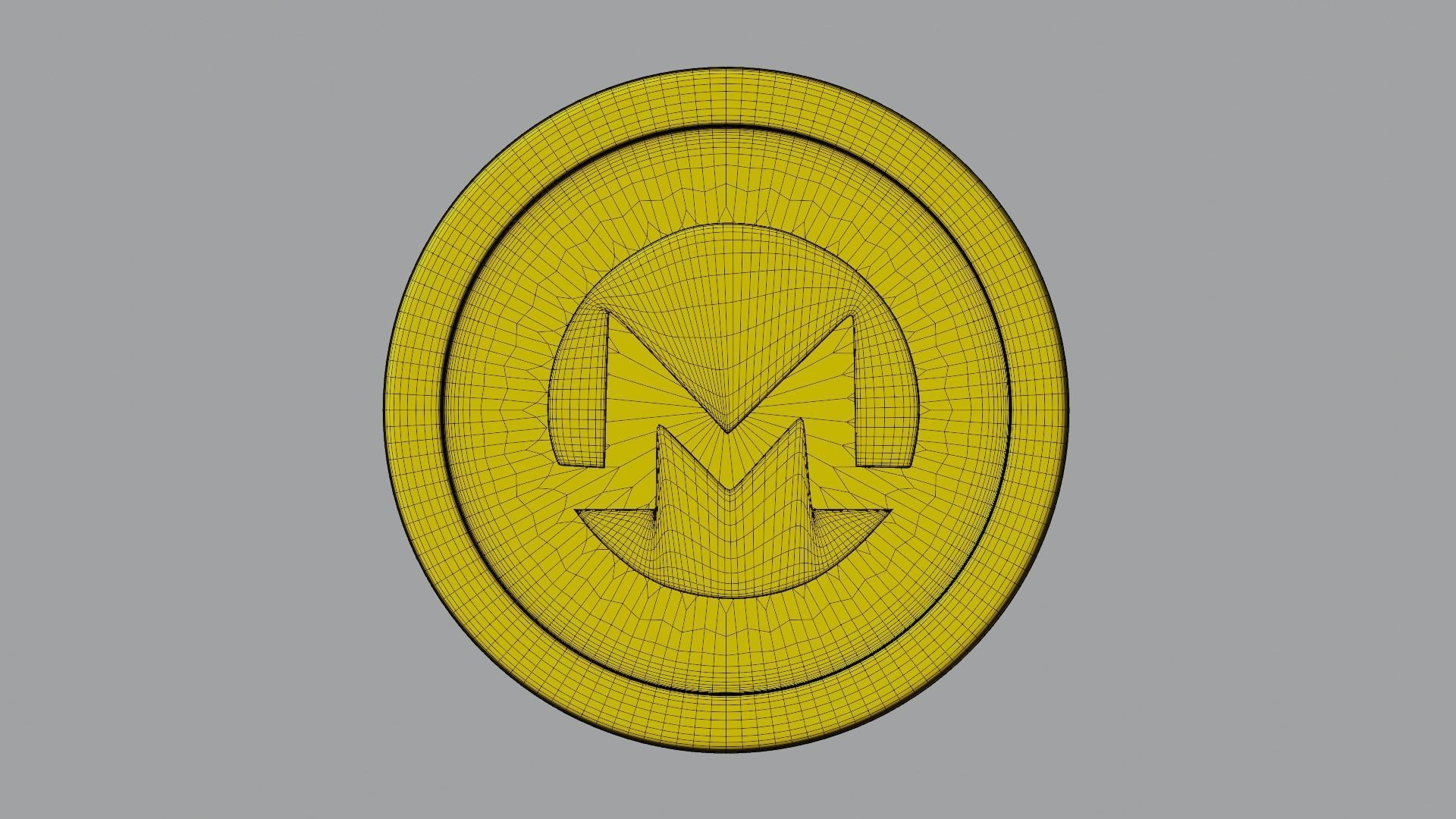 Monero Coin Low-poly 3D model_2