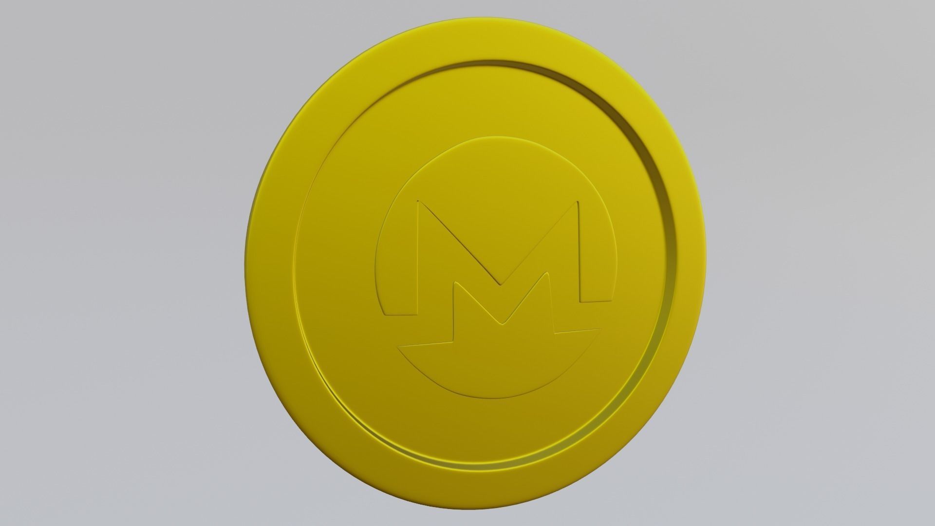 Monero Coin Low-poly 3D model_11