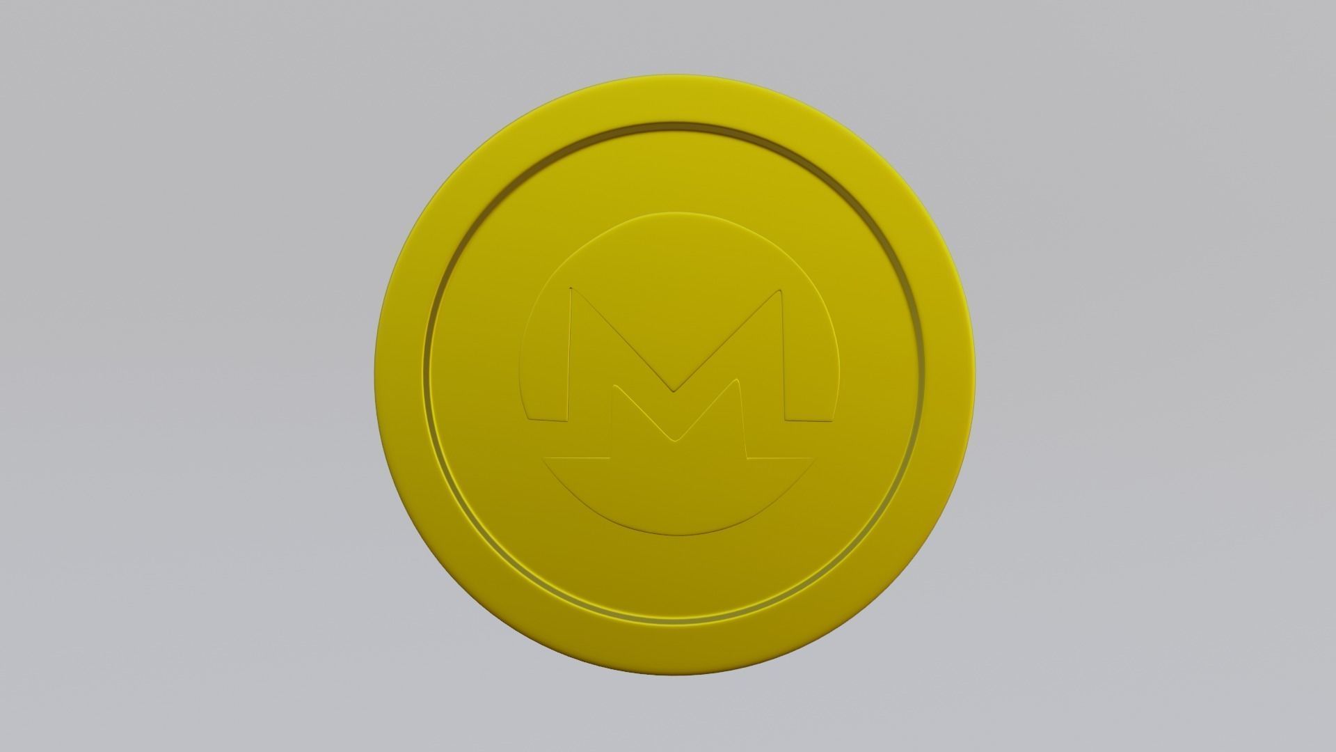 Monero Coin Low-poly 3D model_4