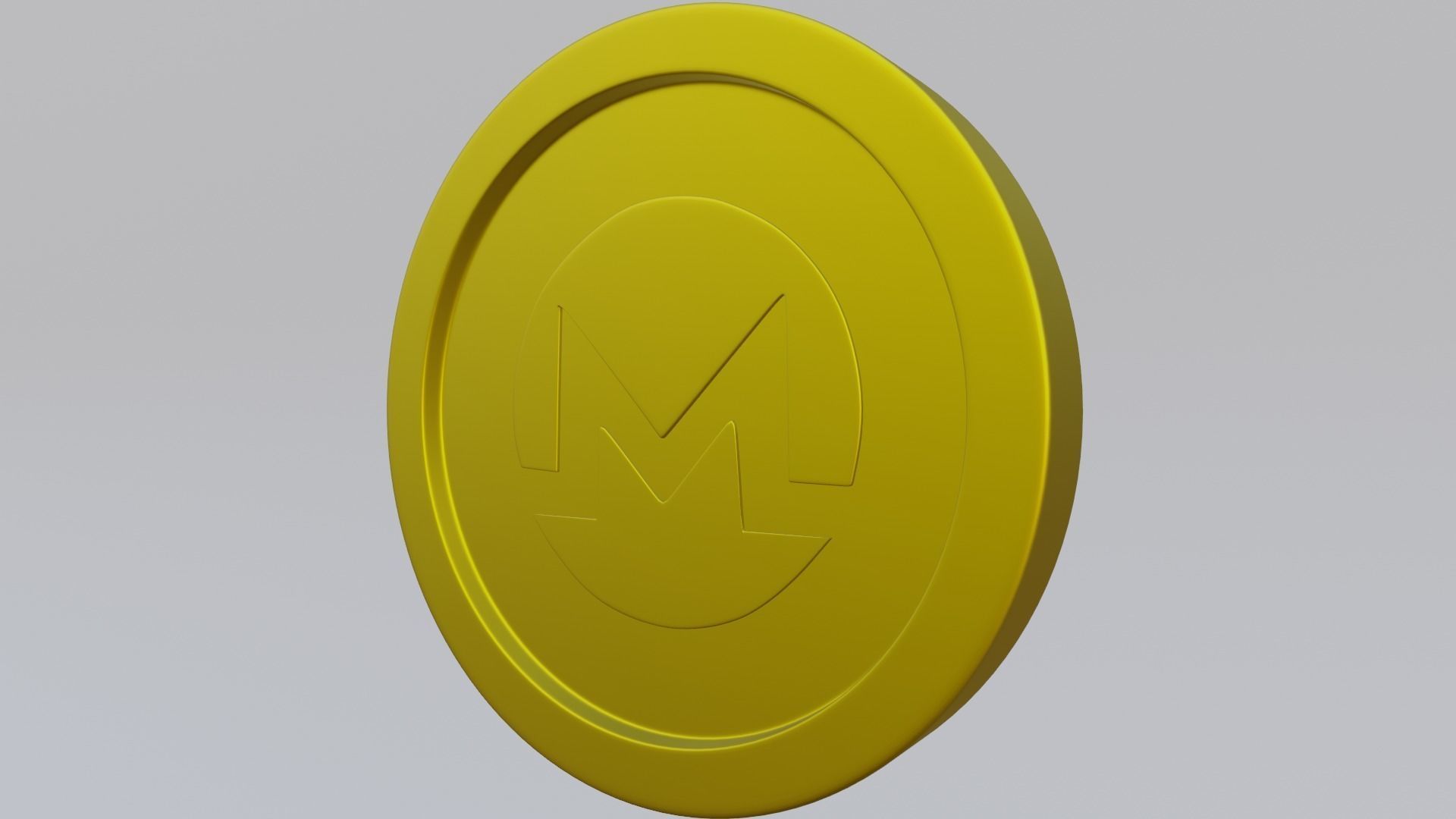 Monero Coin Low-poly 3D model_6