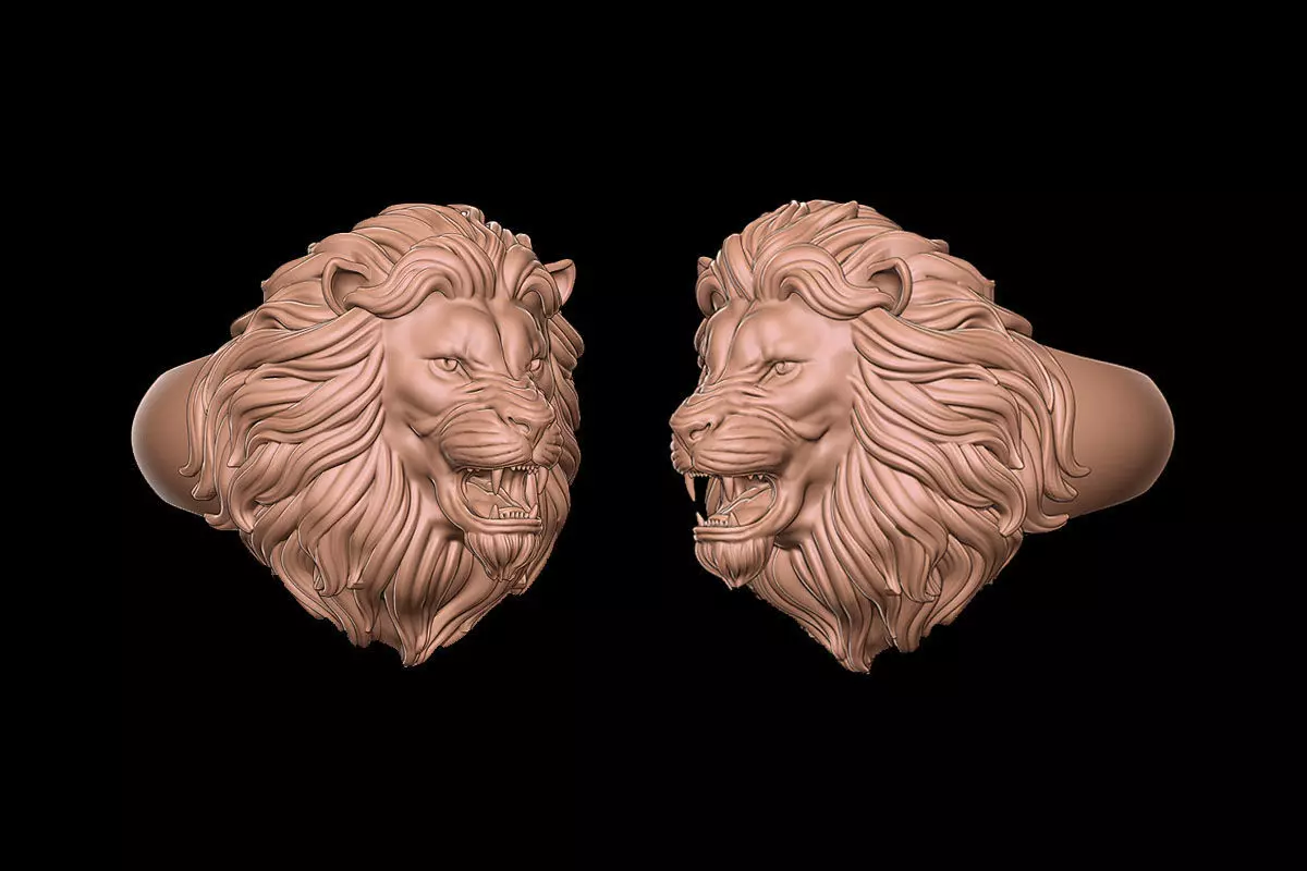 Angry lion ring 3d print 3D print model