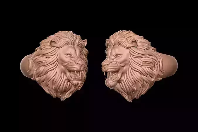Angry lion ring 3d print