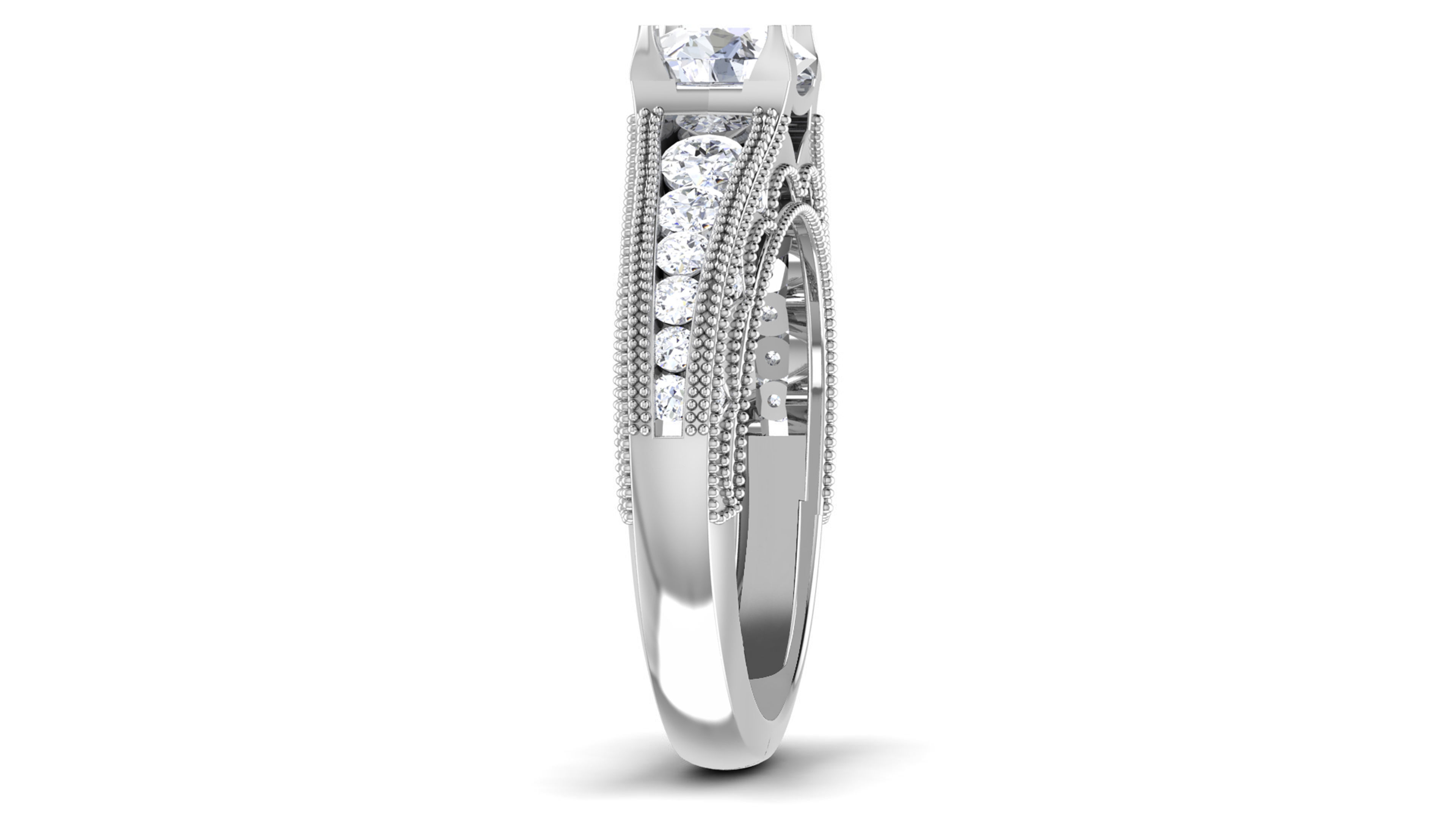Solitaire Engagement Wedding Ring Bridal Ring 3D print model_3