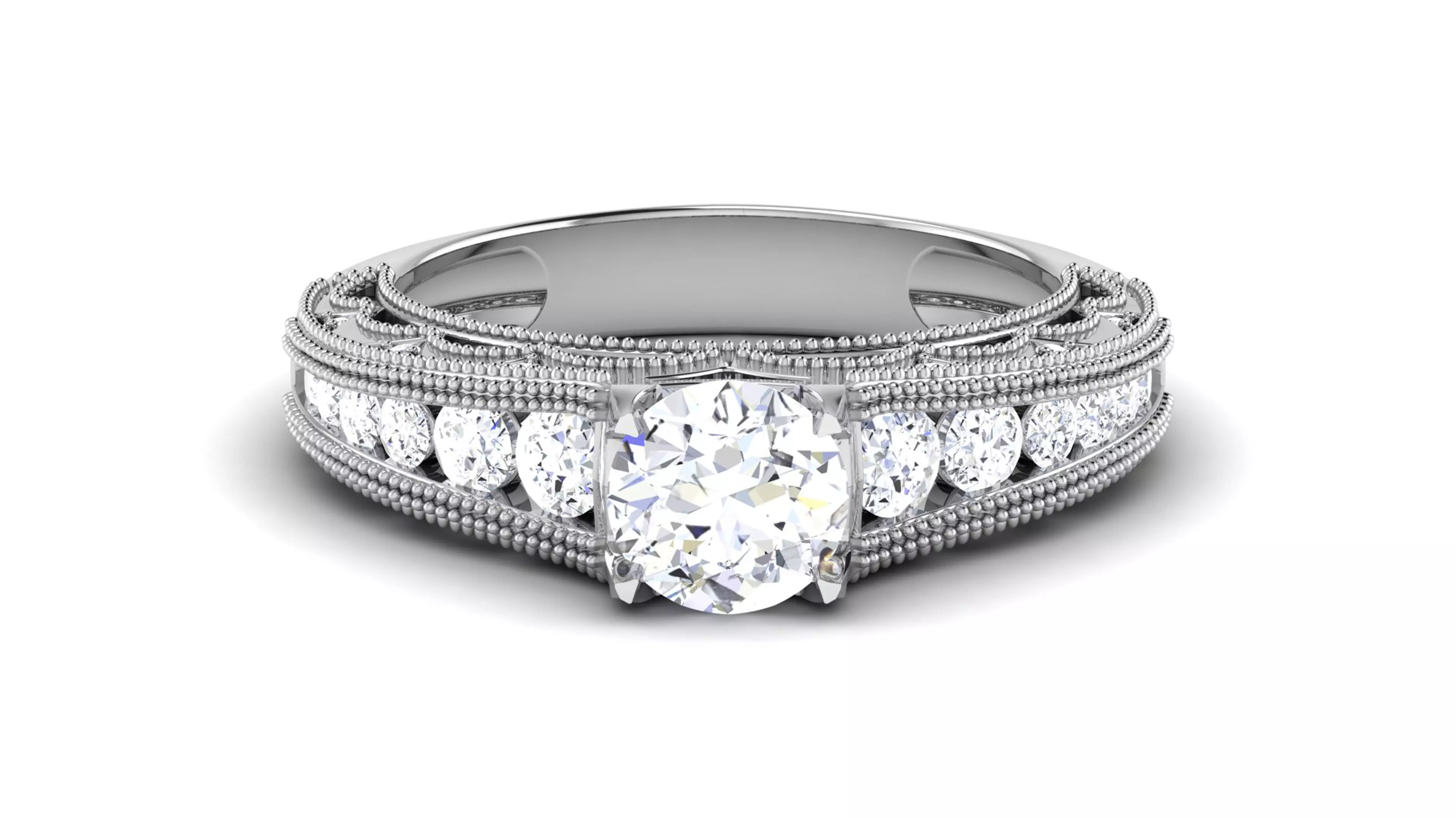 Solitaire Engagement Wedding Ring Bridal Ring 3D print model_0