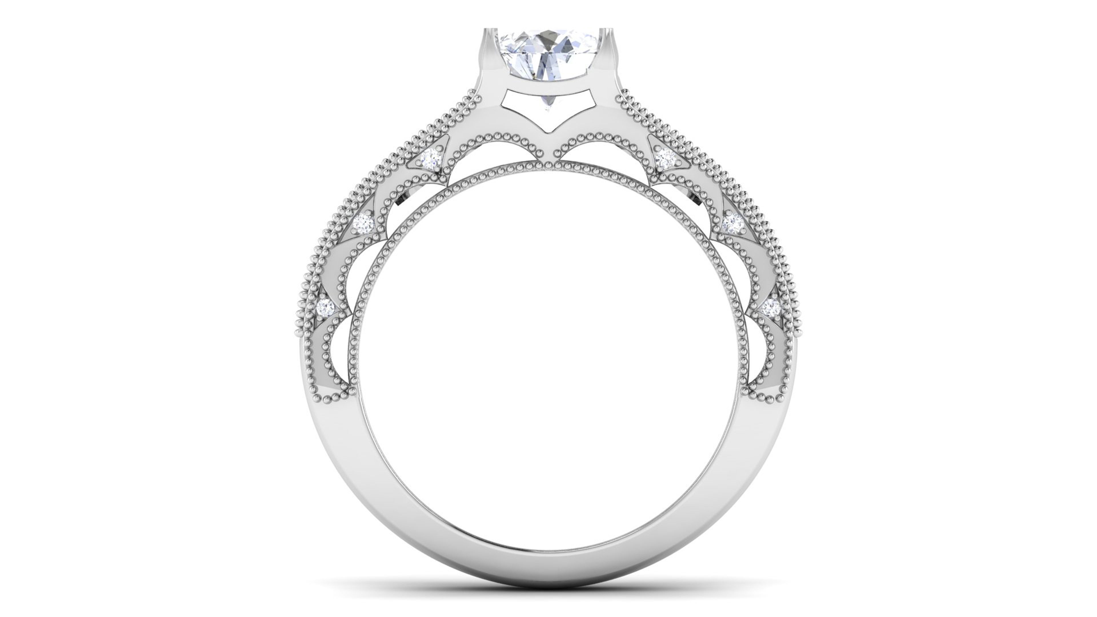 Solitaire Engagement Wedding Ring Bridal Ring 3D print model_1