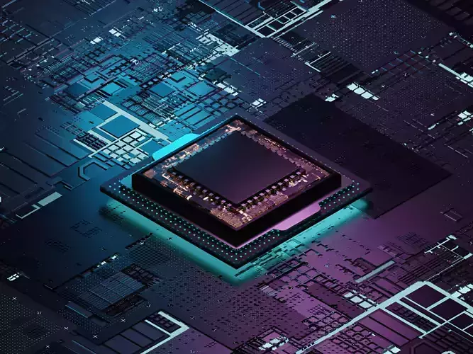 Processor chip 3D model