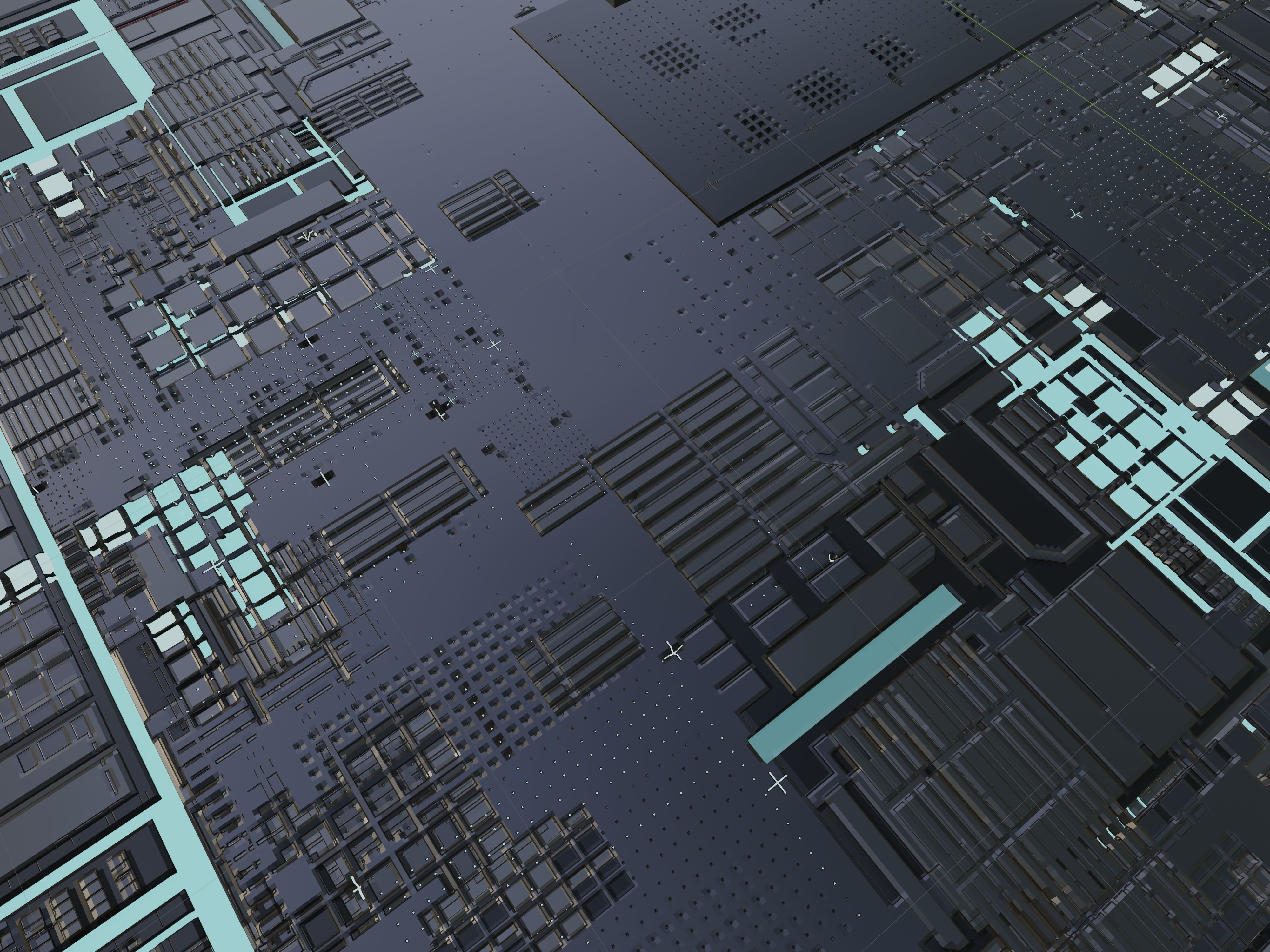 Processor chip 3D model_3