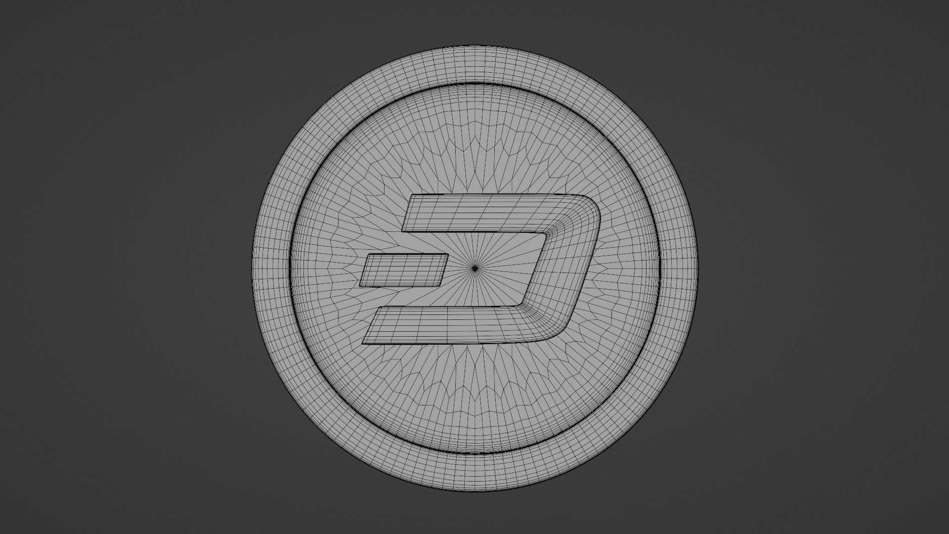 Dash Coin Low-poly 3D model_2