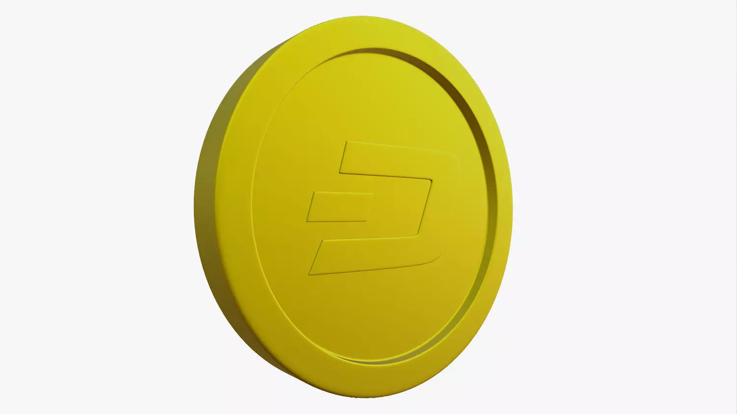 Dash Coin Low-poly 3D model_0