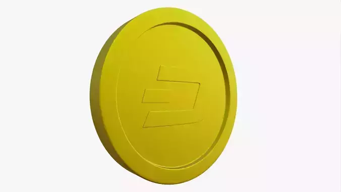 Dash Coin Low-poly 3D model