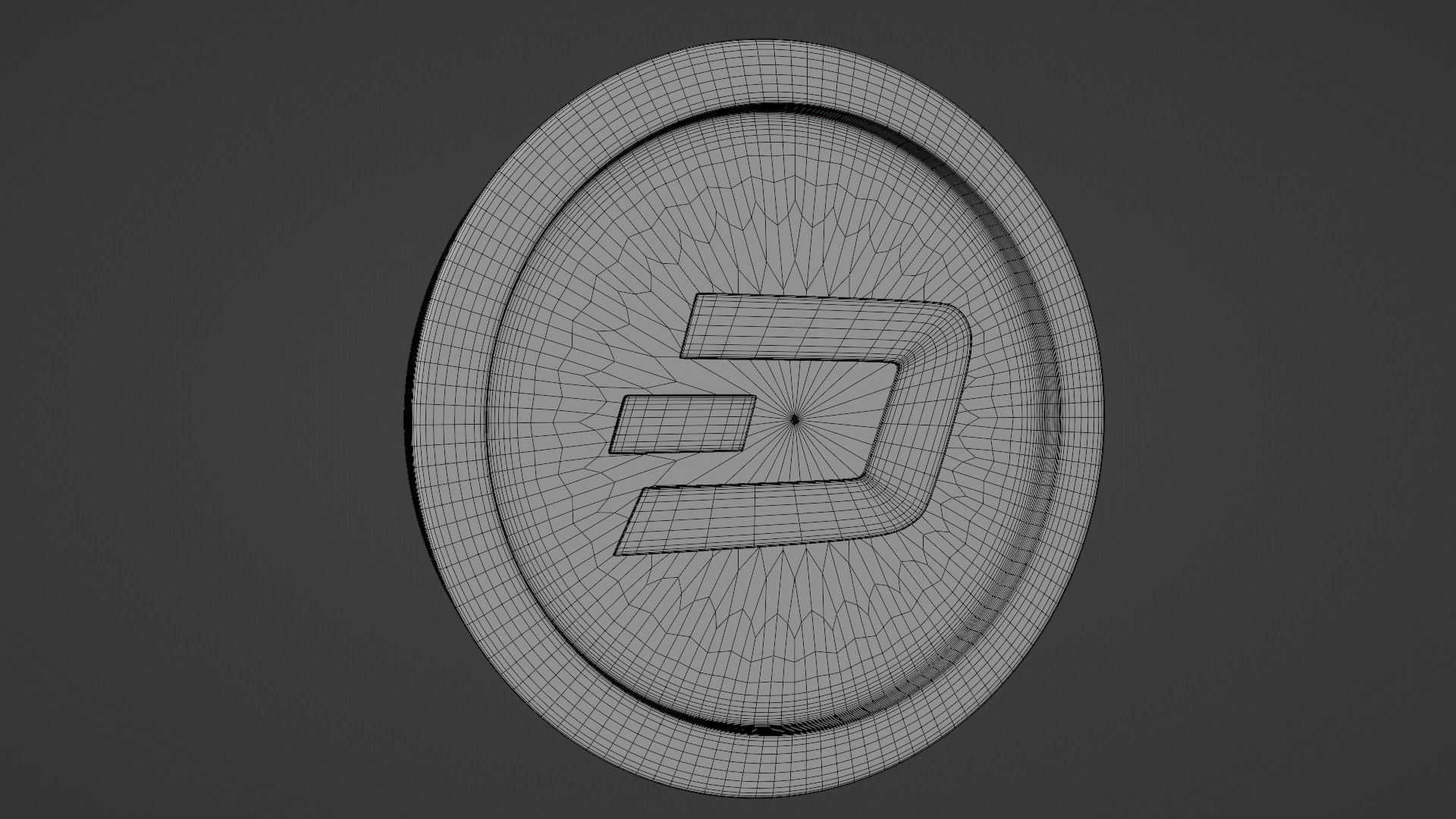 Dash Coin Low-poly 3D model_12