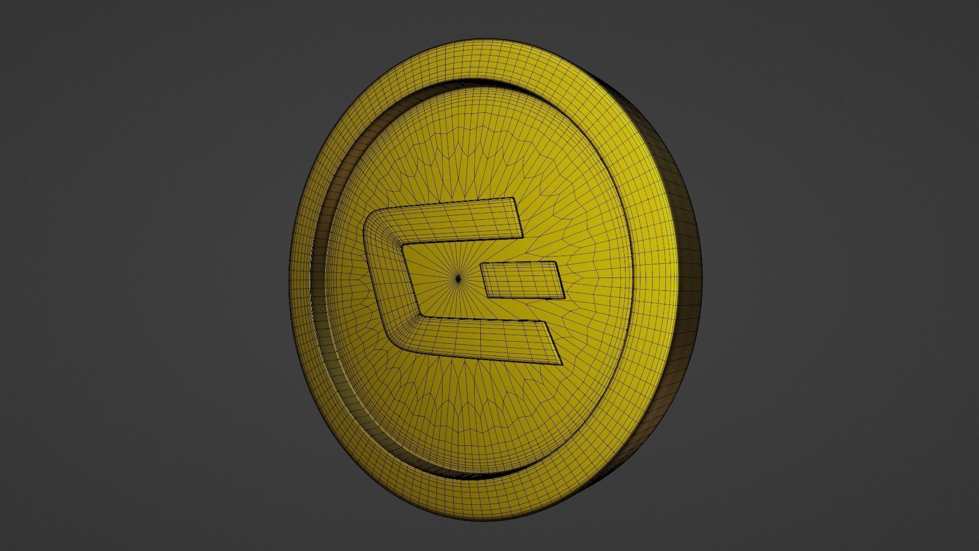 Dash Coin Low-poly 3D model_5