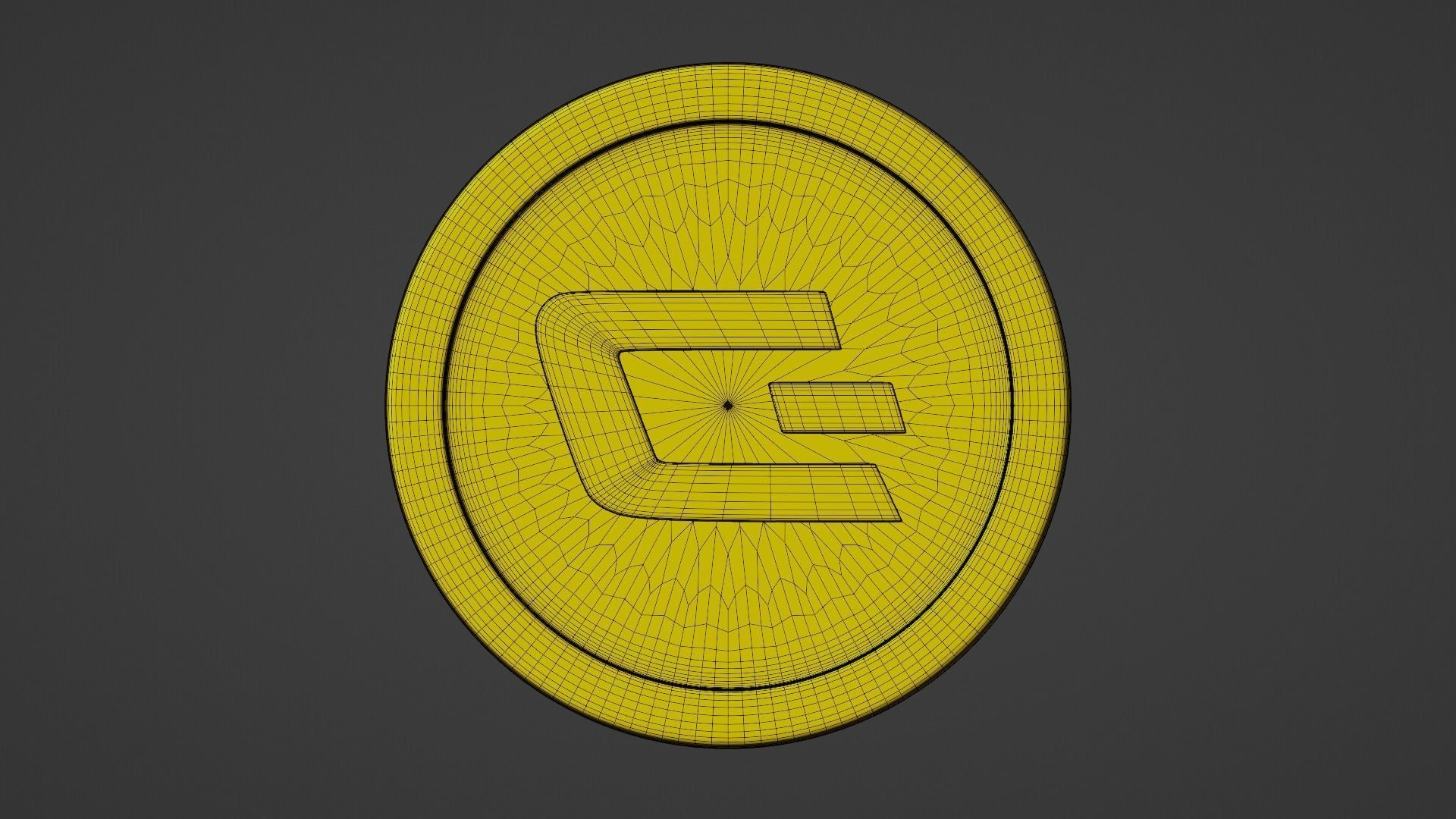 Dash Coin Low-poly 3D model_14