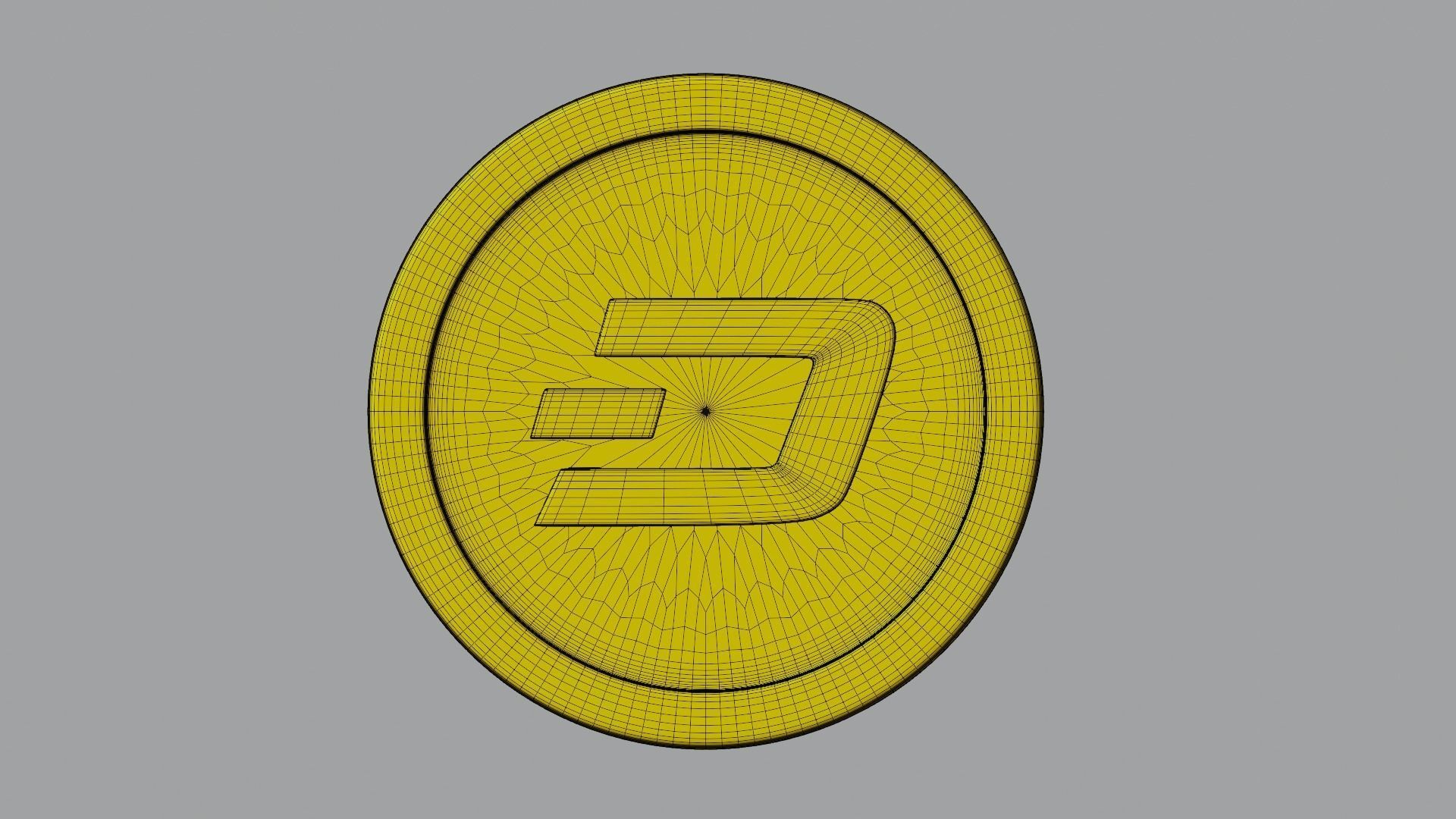 Dash Coin Low-poly 3D model_10