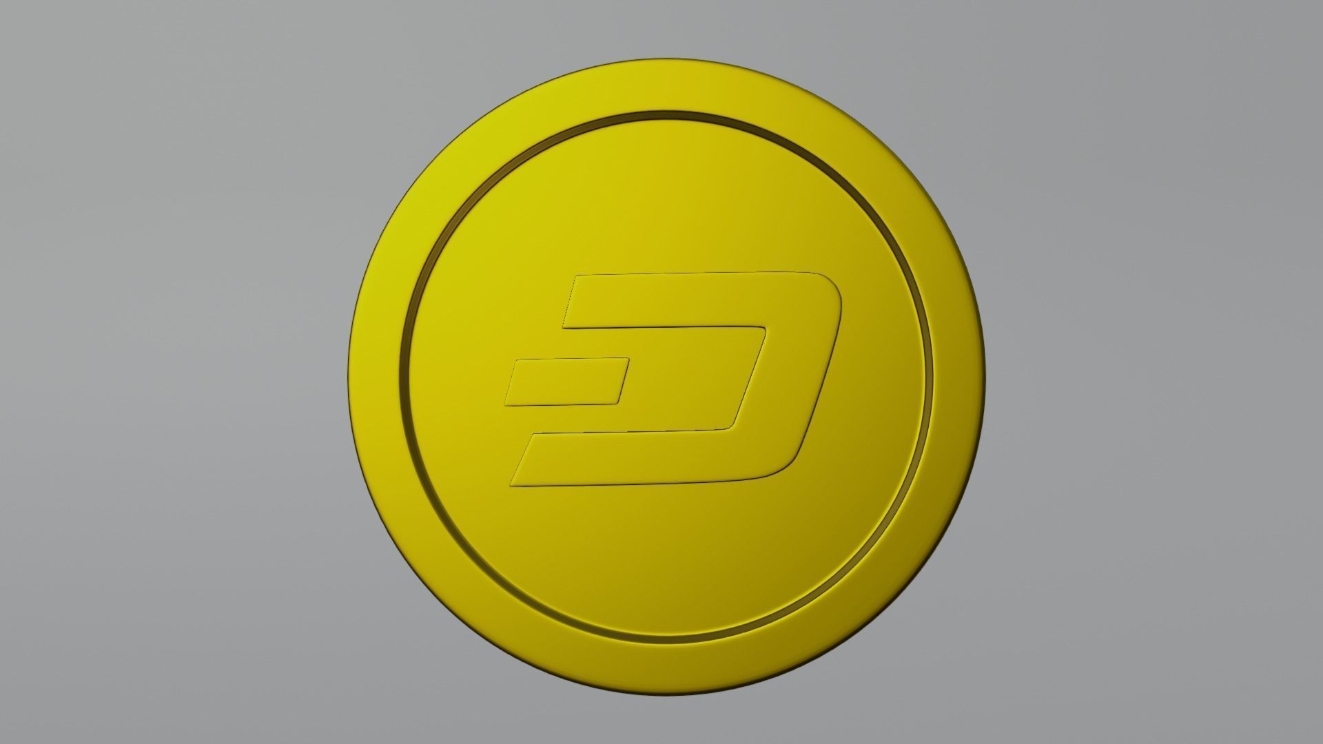 Dash Coin Low-poly 3D model_1