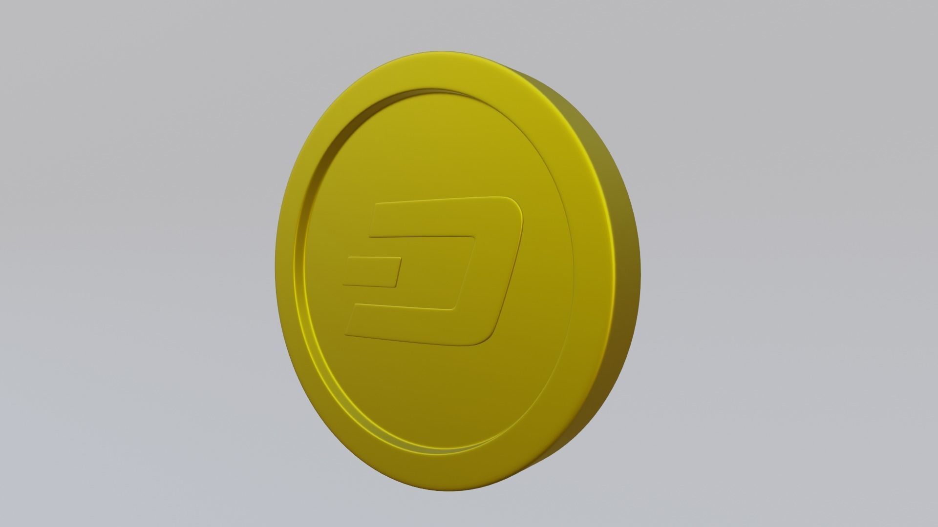 Dash Coin Low-poly 3D model_9
