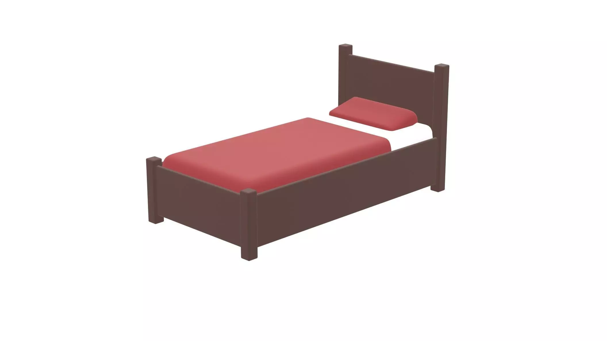 Bed bedstead doss kip Free 3D model