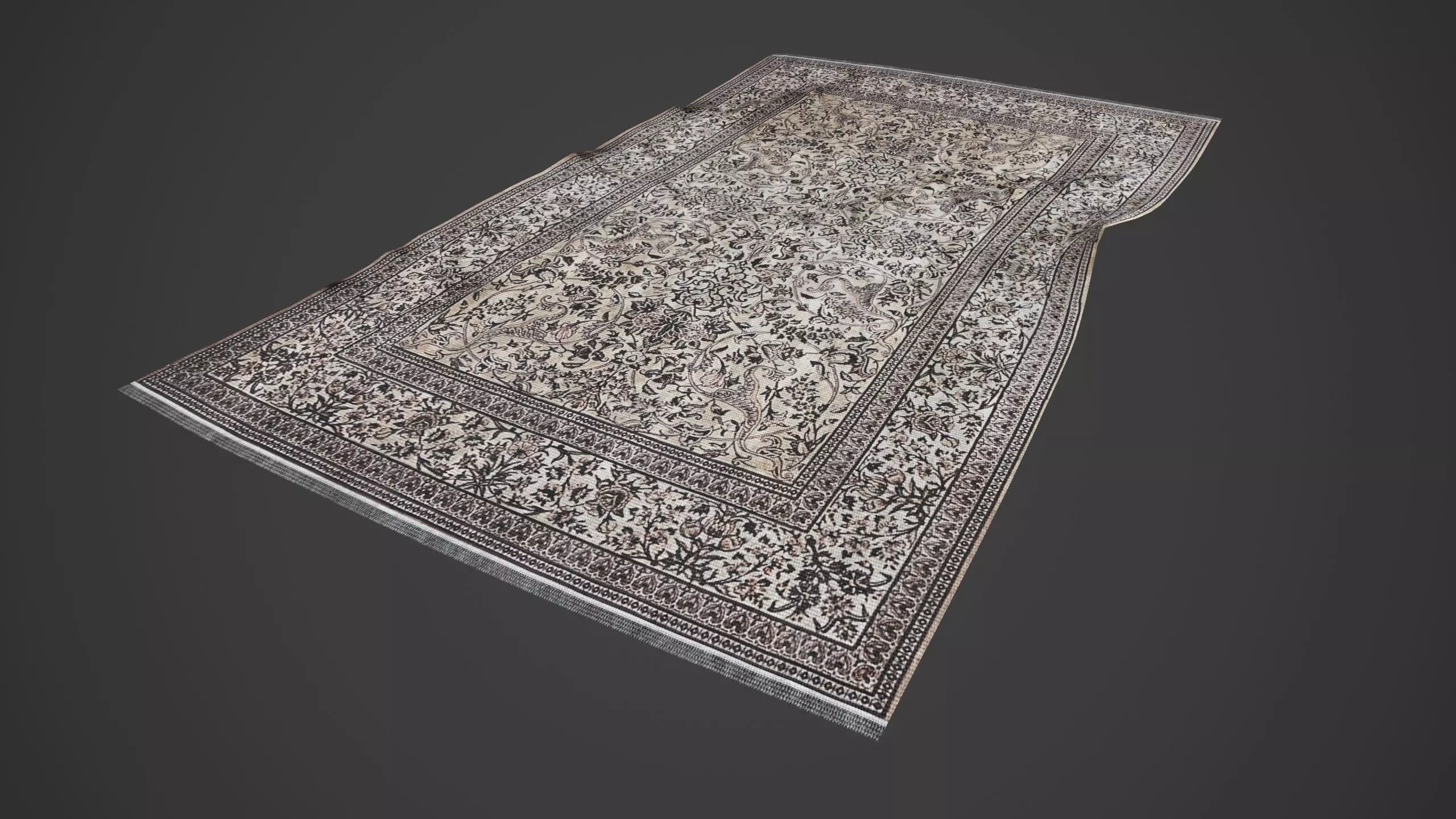 Persian Carpet Rug 3d Model Low-poly Low-poly 3D model_0