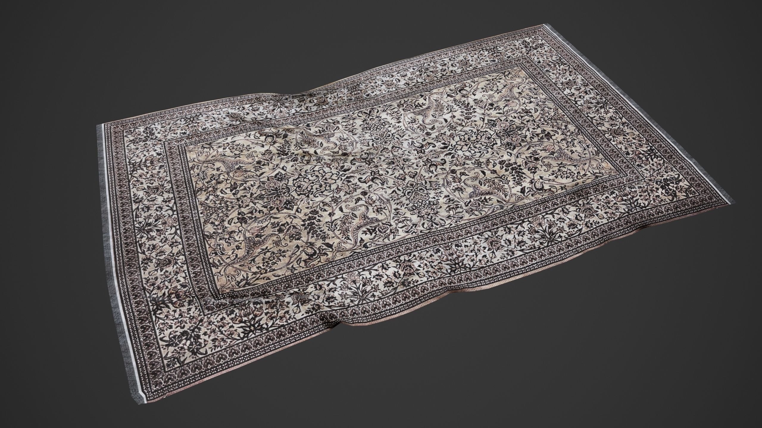 Persian Carpet Rug 3d Model Low-poly Low-poly 3D model_2