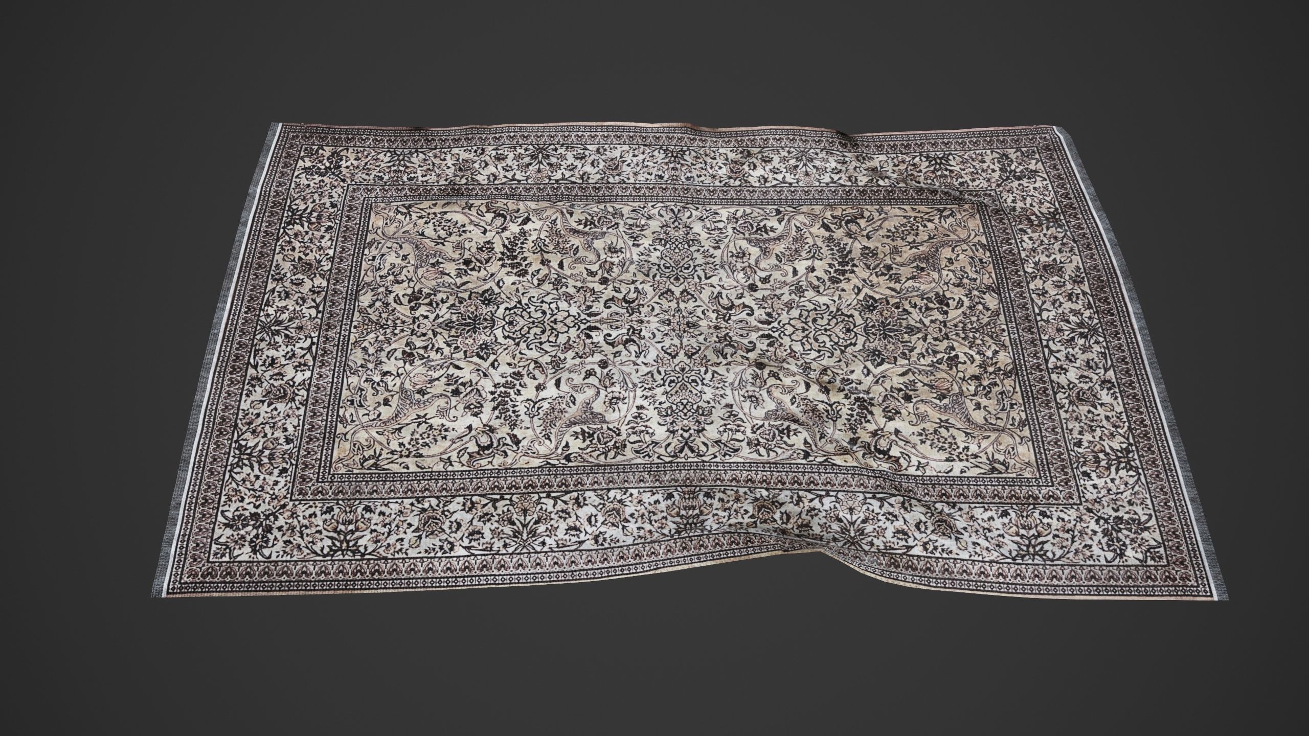 Persian Carpet Rug 3d Model Low-poly Low-poly 3D model_6