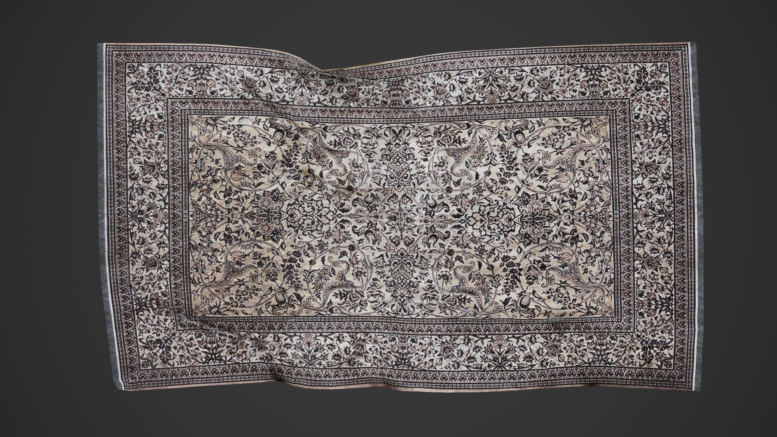 Persian Carpet Rug 3d Model Low-poly Low-poly 3D model_3
