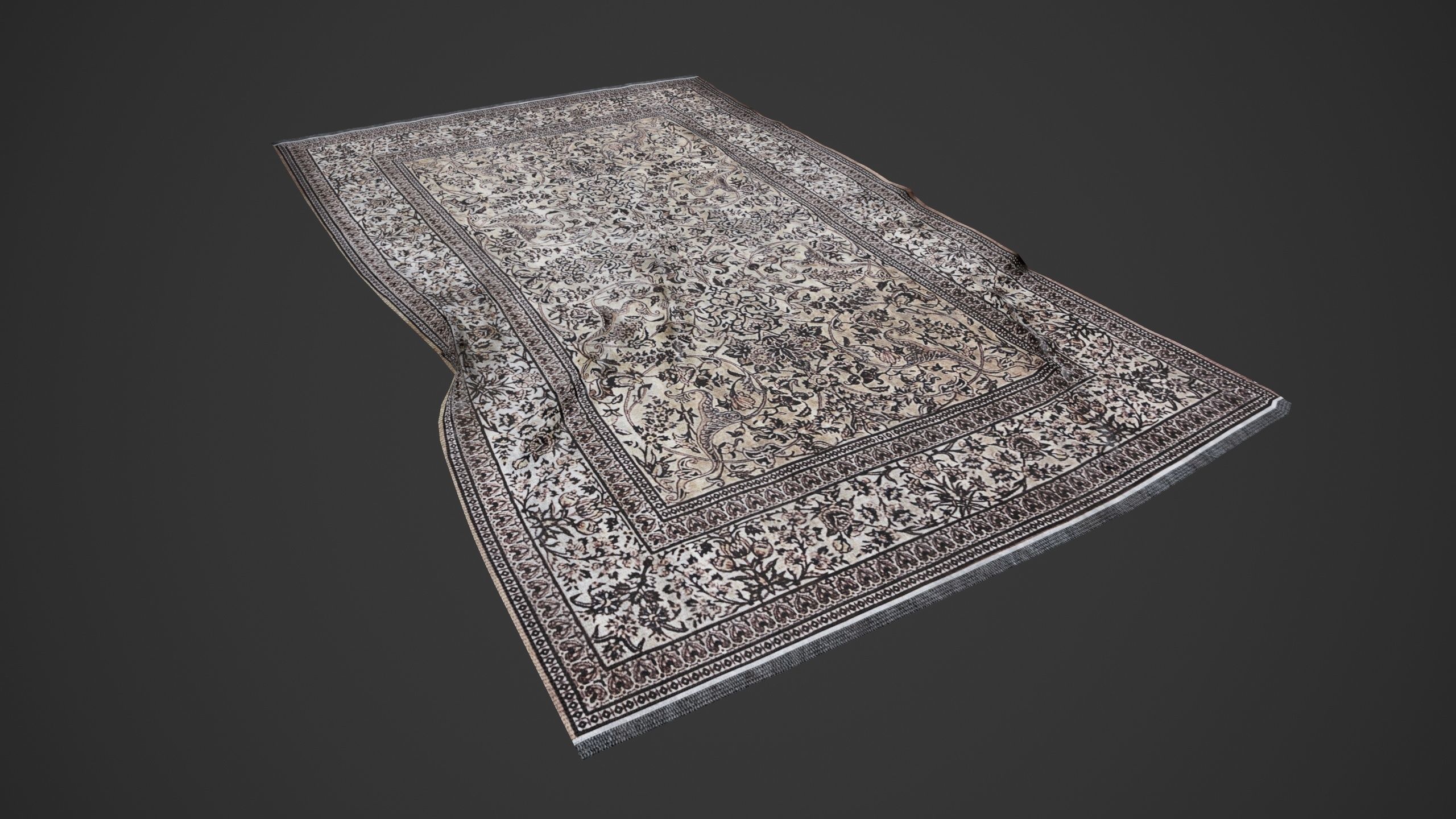 Persian Carpet Rug 3d Model Low-poly Low-poly 3D model_1