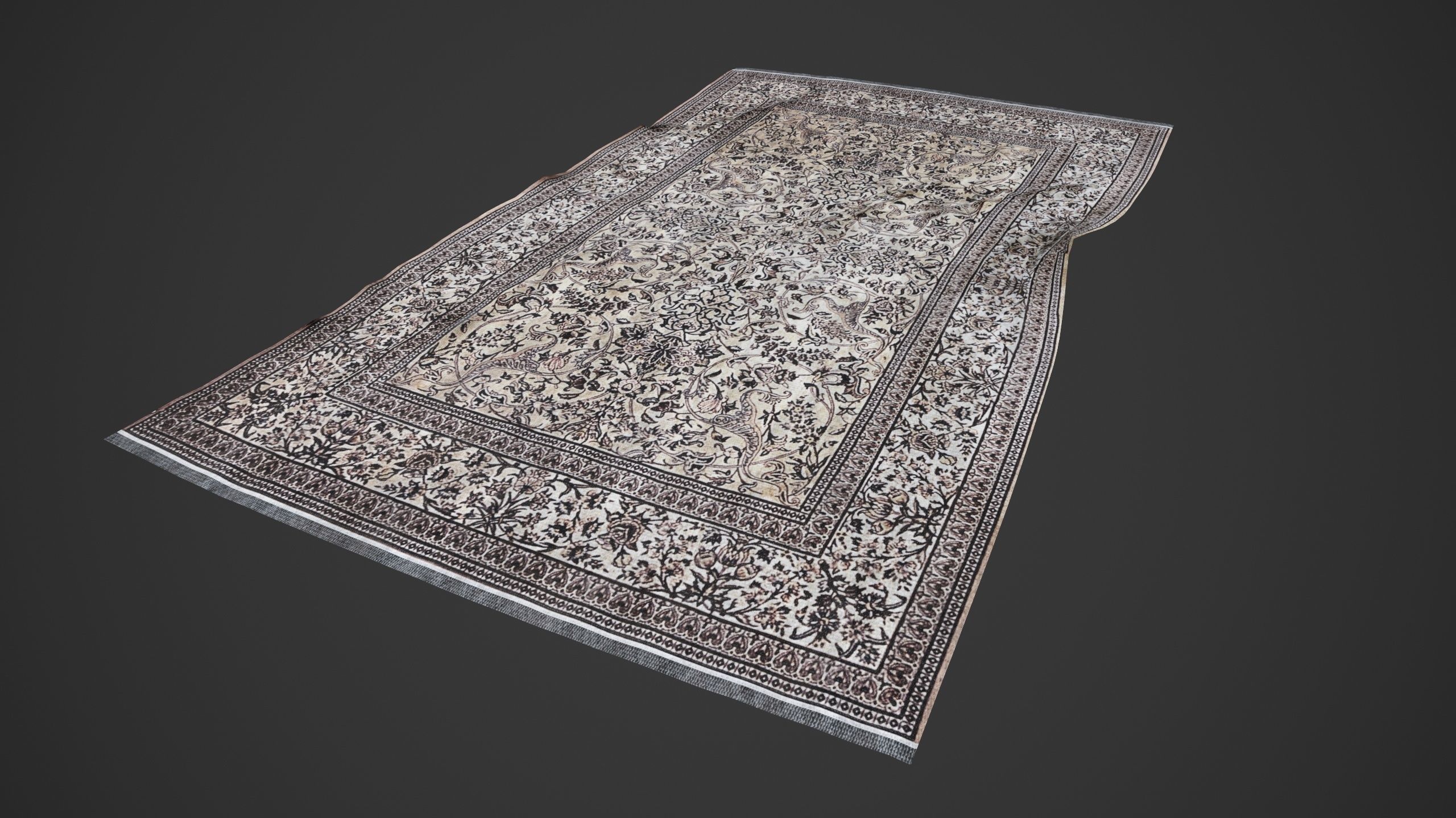 Persian Carpet Rug 3d Model Low-poly Low-poly 3D model_4
