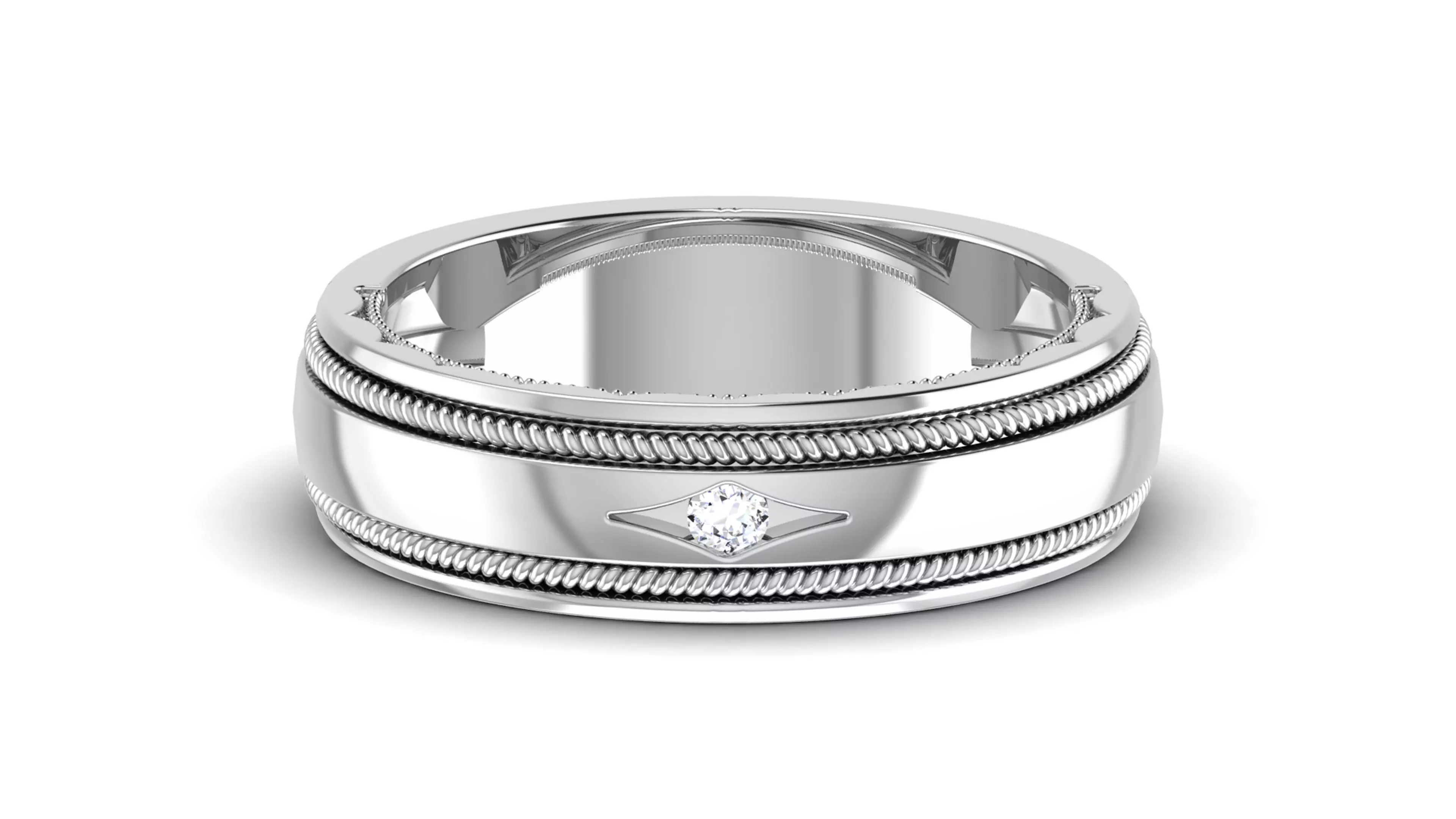 Solitaire Engagement Wedding Ring Wedding Band 3D print model_0