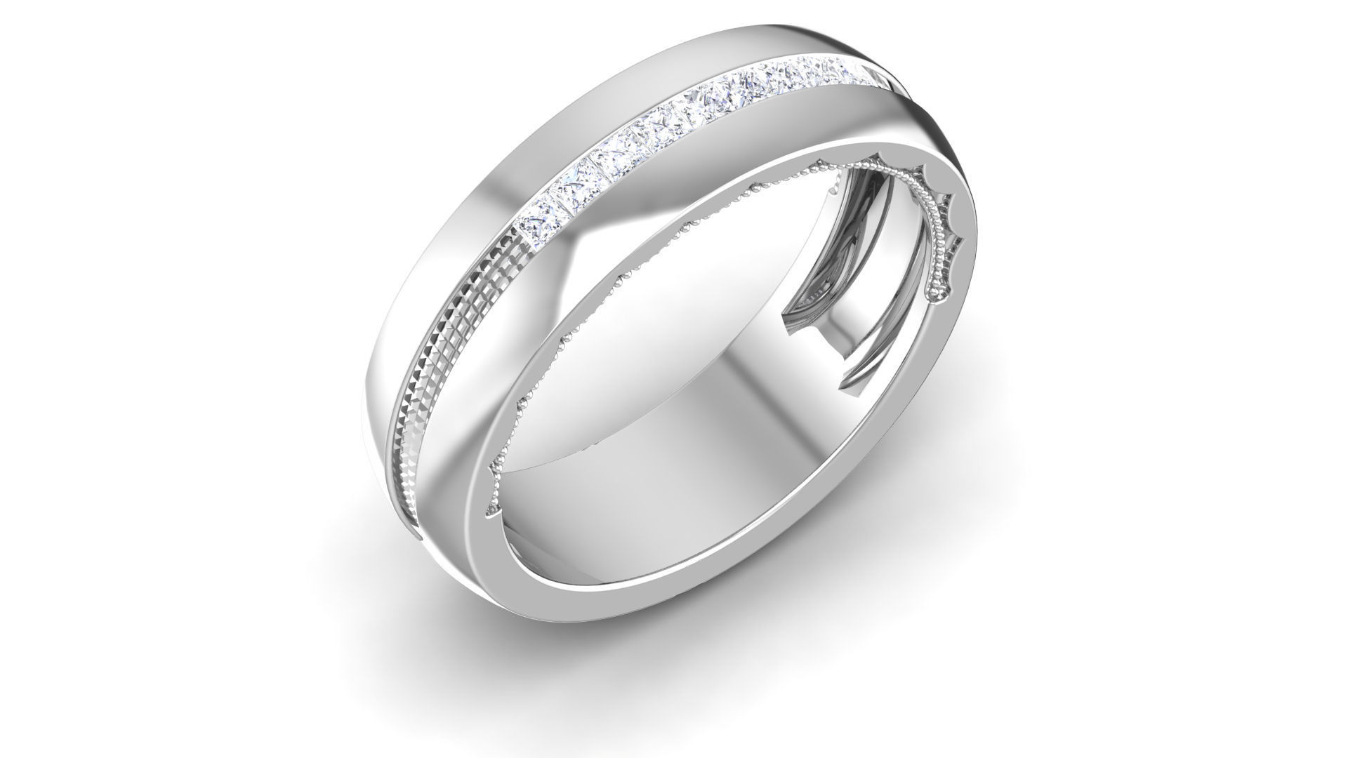 Solitaire Engagement Wedding Ring 3D print model_2