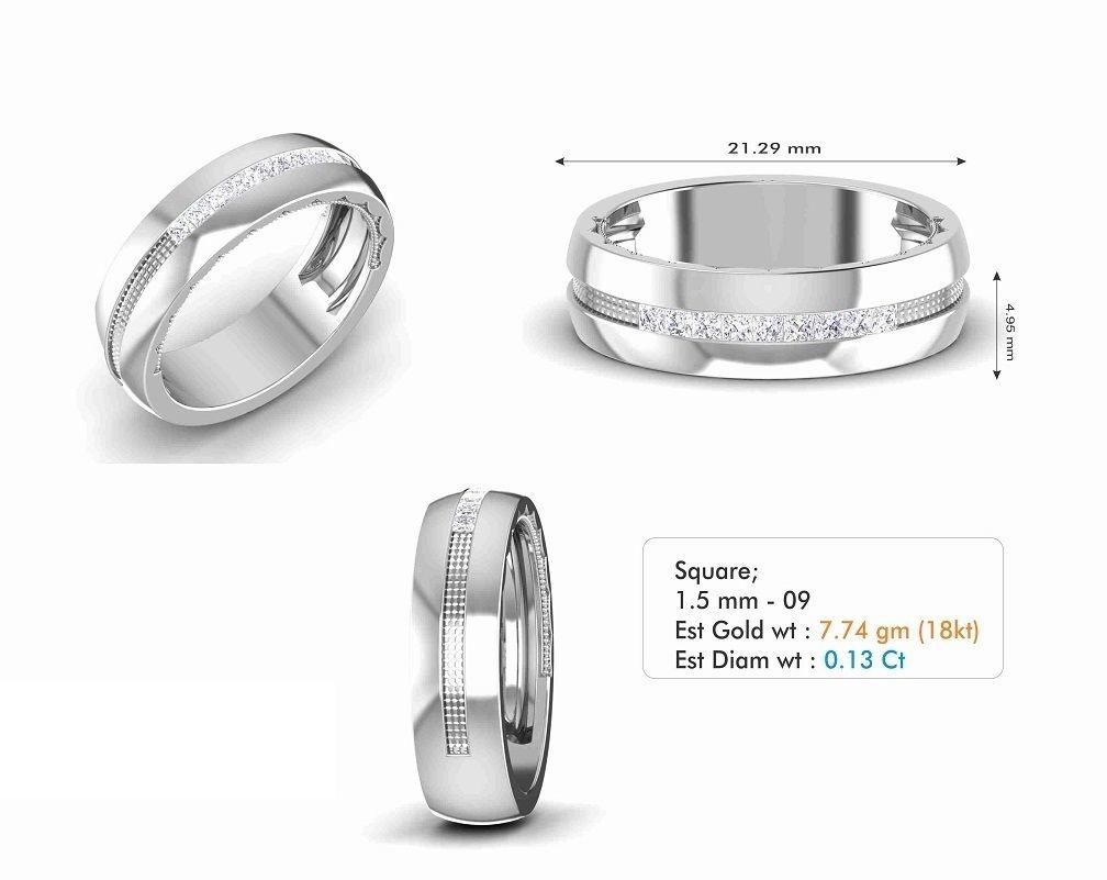 Solitaire Engagement Wedding Ring 3D print model_4