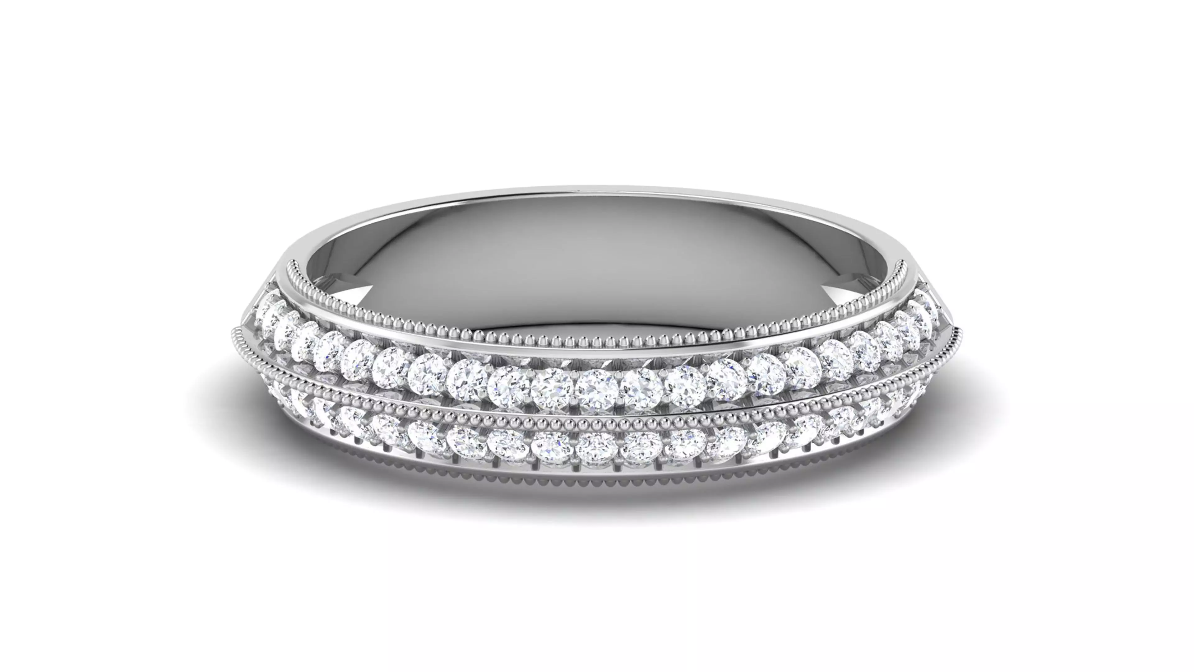 Solitaire Engagement Wedding Ring Bridal Matching Band 3D print model_0