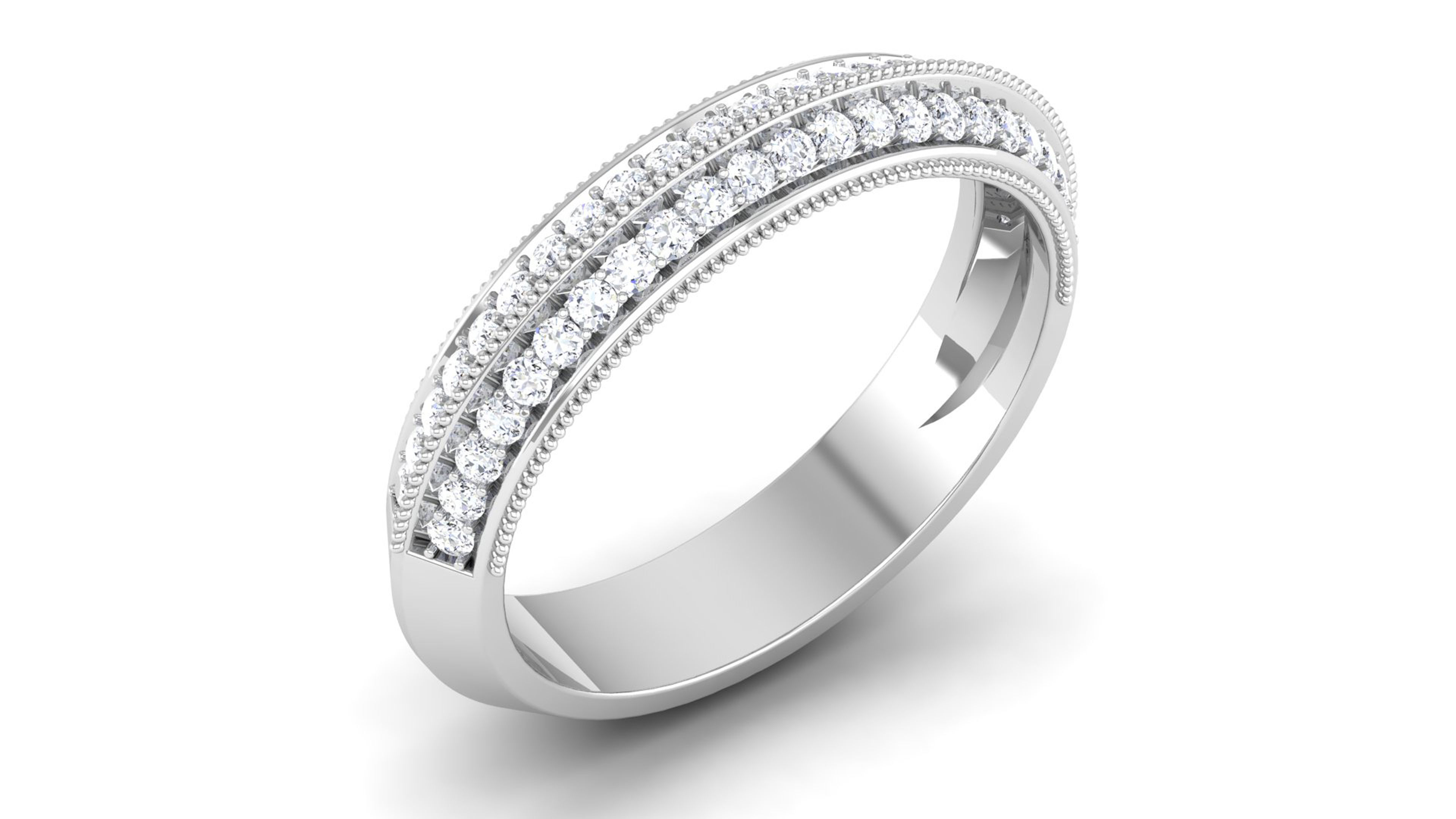 Solitaire Engagement Wedding Ring Bridal Matching Band 3D print model_2