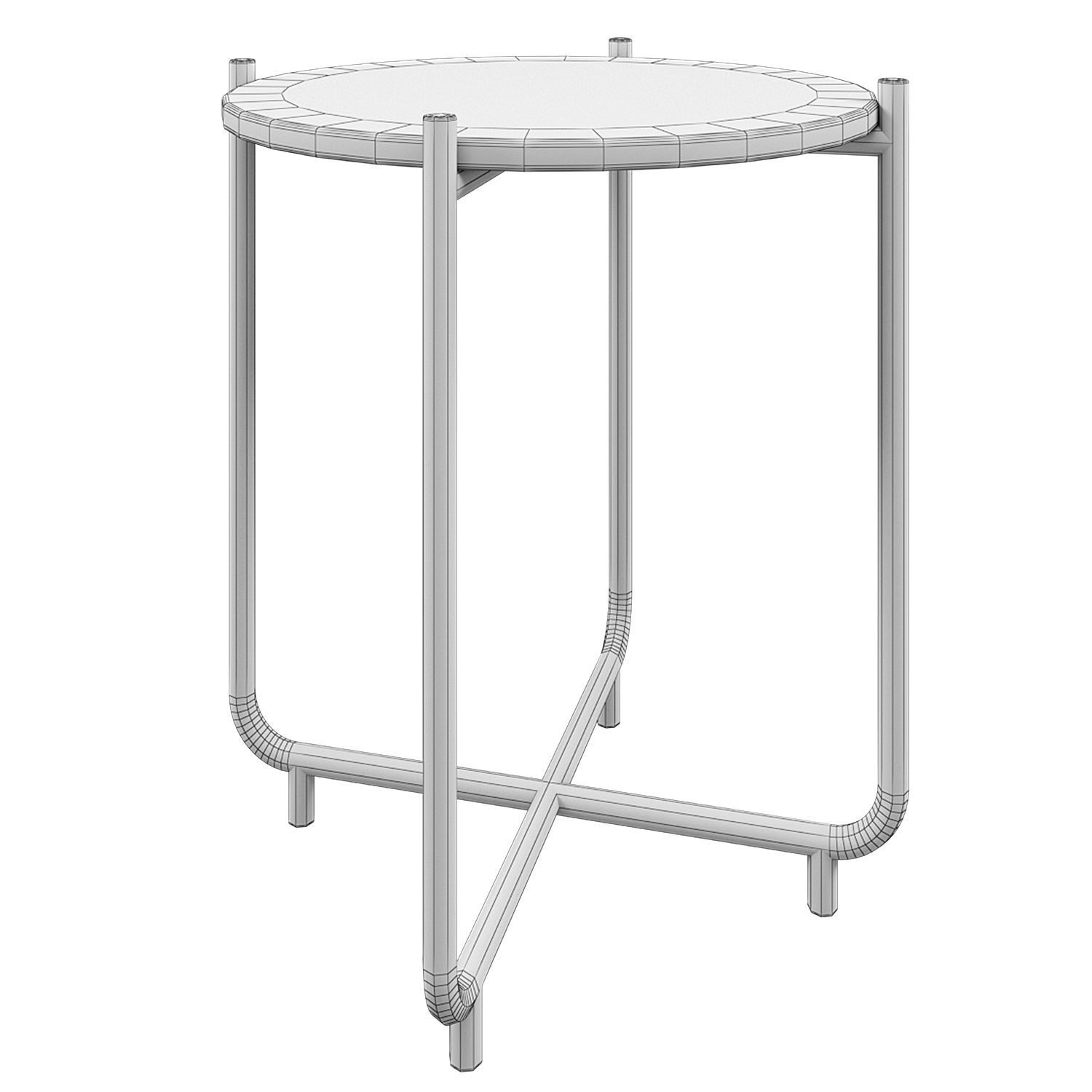SIDE TABLE TIMPA MARBLE WHITE 3D model_1