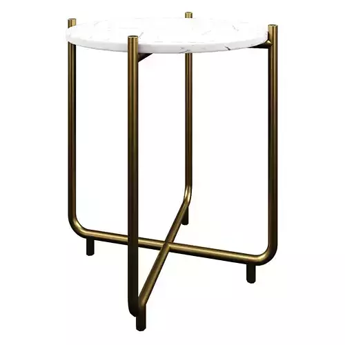 SIDE TABLE TIMPA MARBLE WHITE